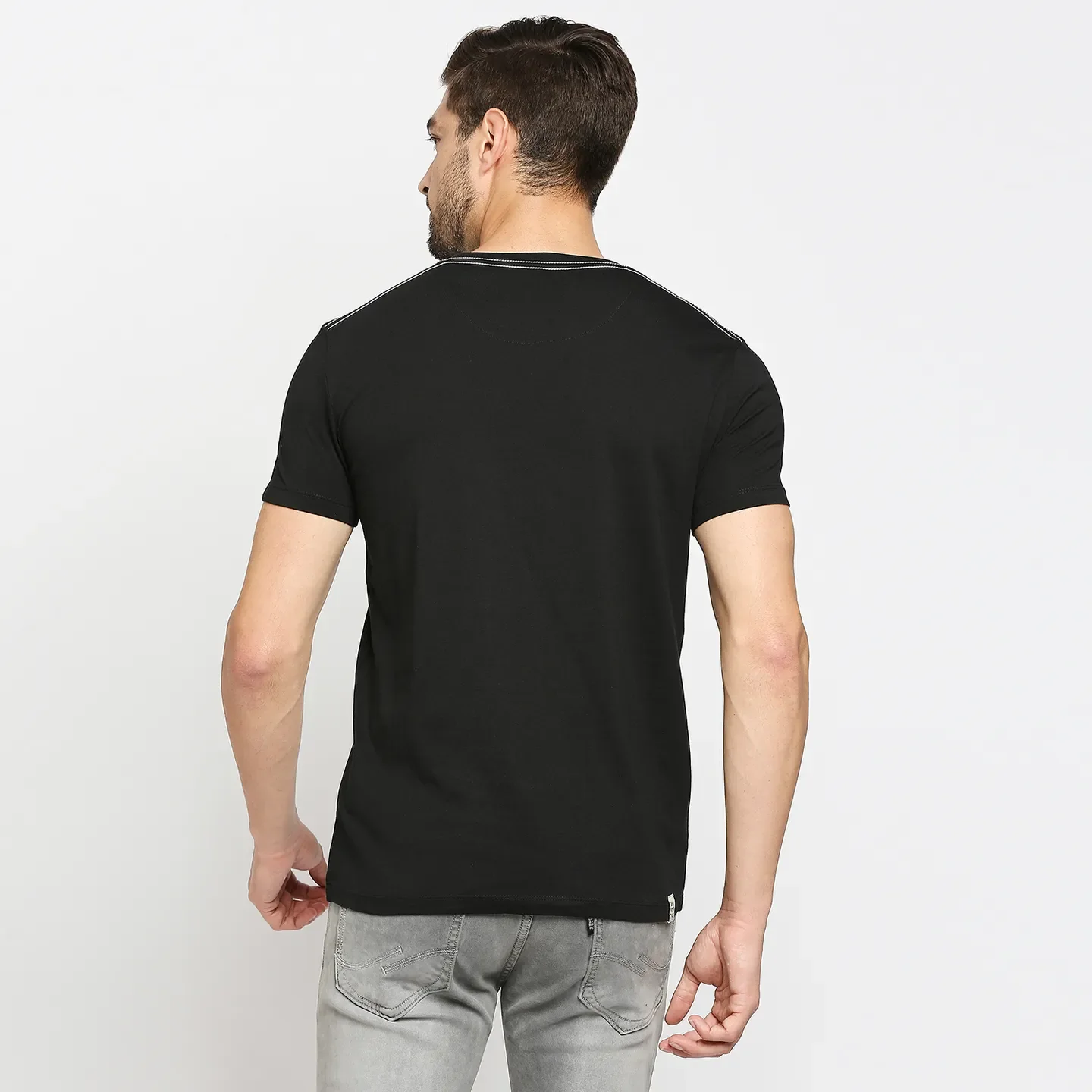 Black Regular Fit Men's Short Sleeves T-Shirt by Being Human Clothing - Image 4