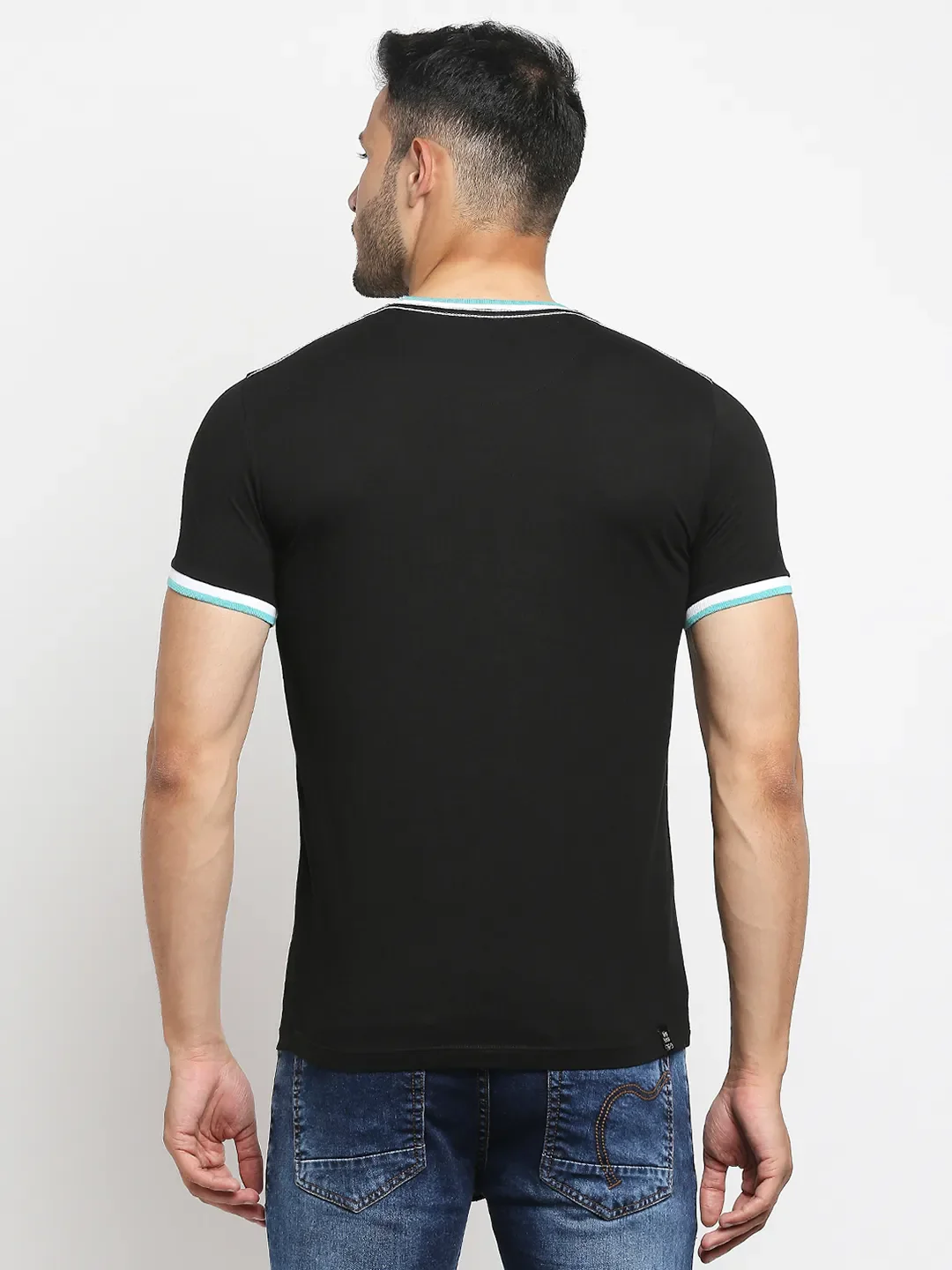 Black Regular Fit Men's Short Sleeves T-Shirt by Being Human Clothing - Image 8