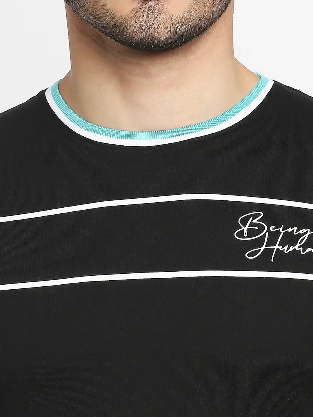 Black Regular Fit Men's Short Sleeves T-Shirt by Being Human Clothing - Image 9