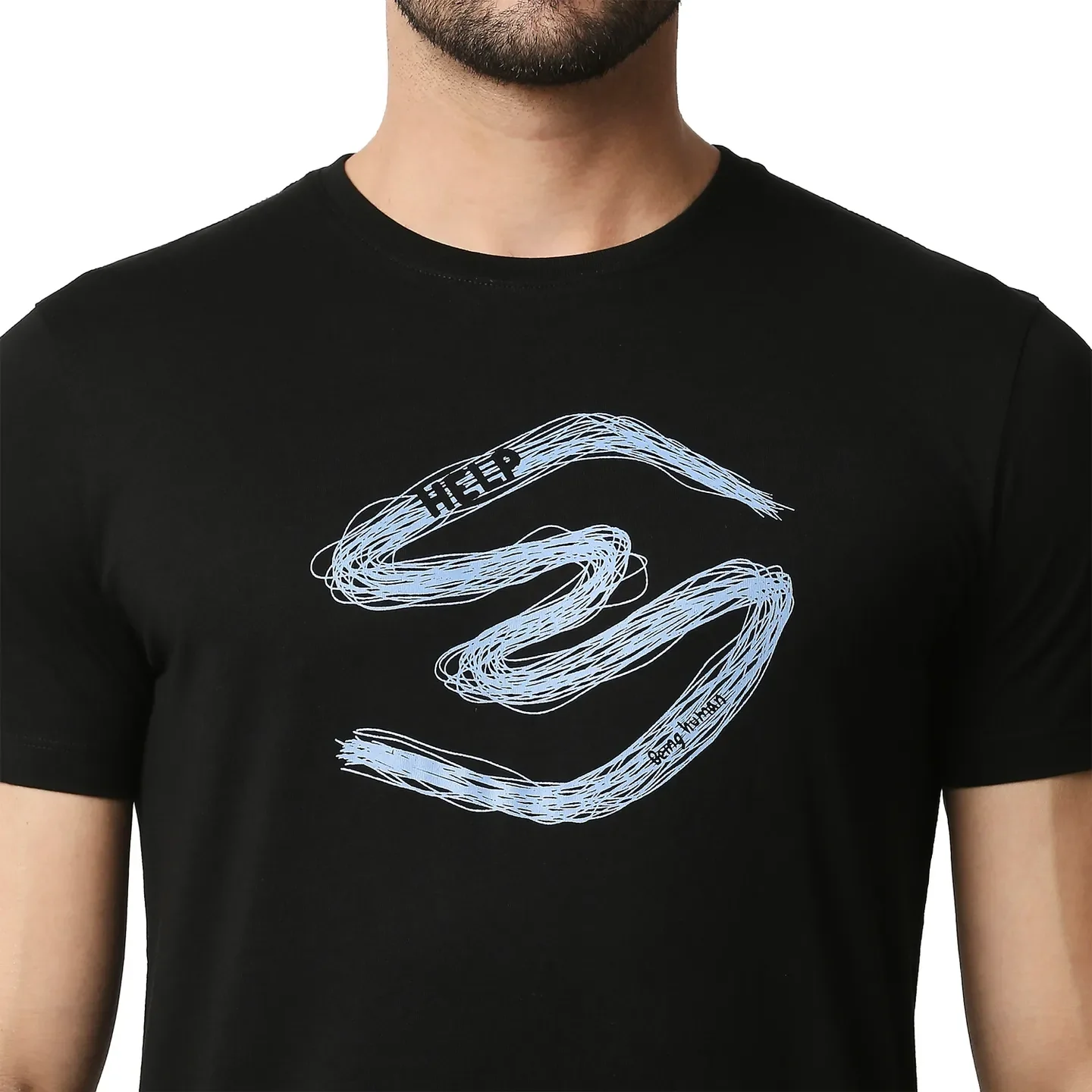 Black Regular Fit Men's Short Sleeves T-Shirt by Being Human Clothing - Image 5