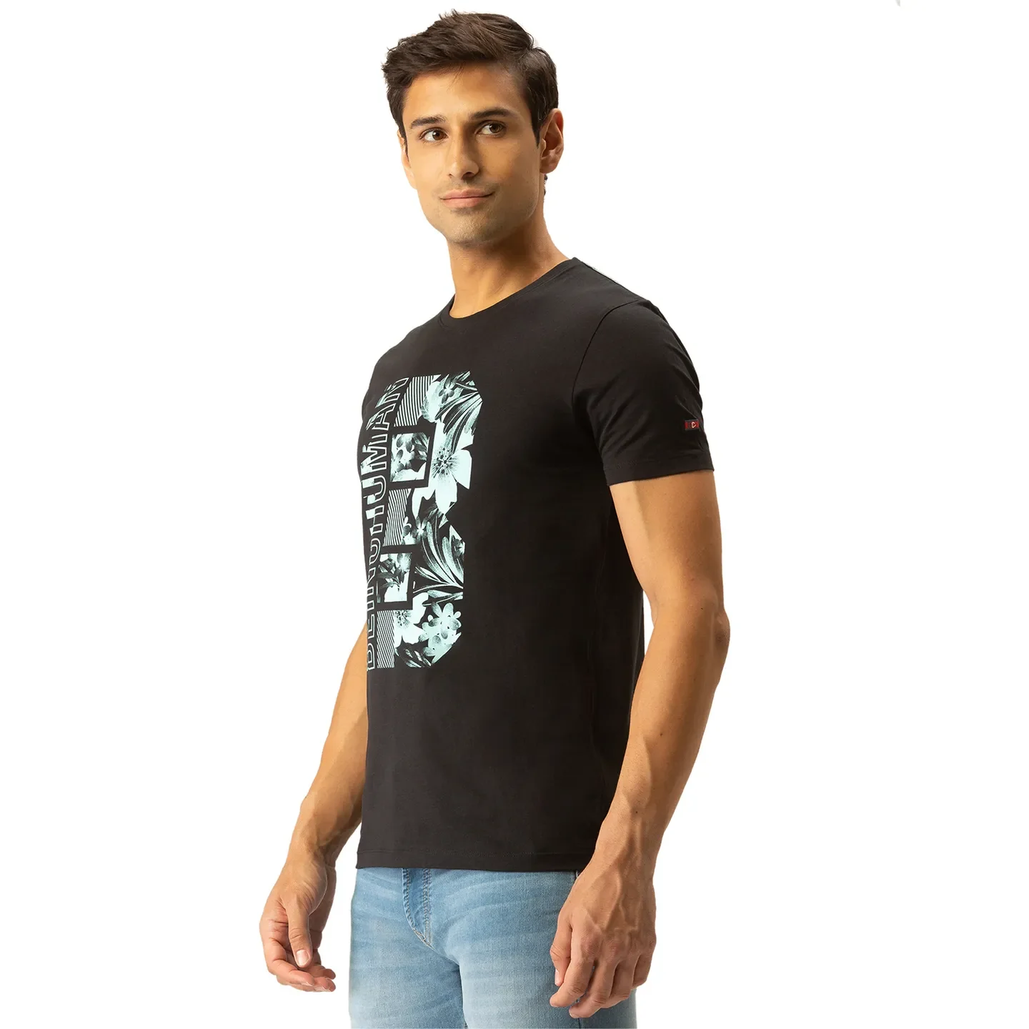 Black Regular Fit Men's Short Sleeves T-Shirt by Being Human Clothing - Image 2