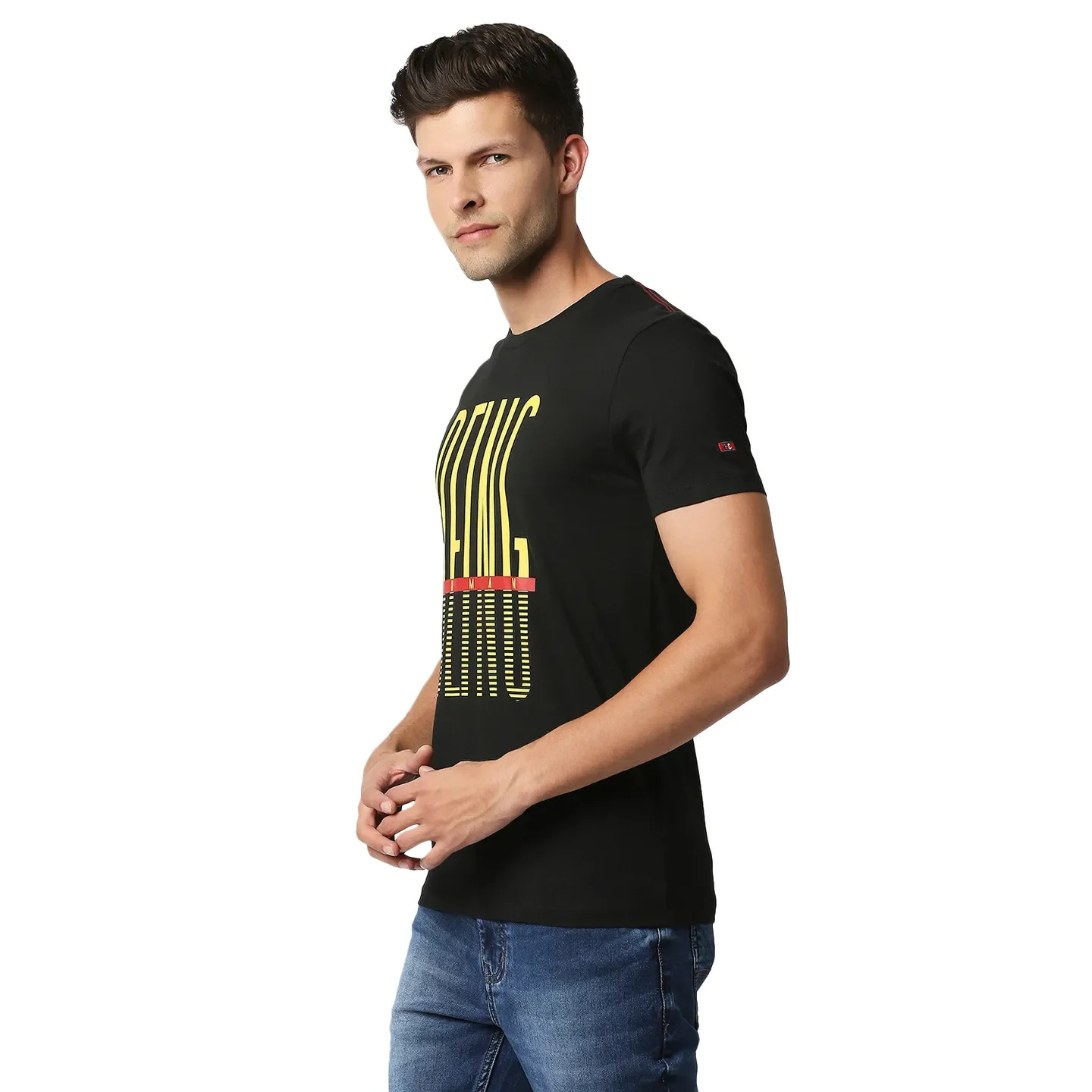 Black Regular Fit Men's Short Sleeves T-Shirt by Being Human Clothing - Image 2