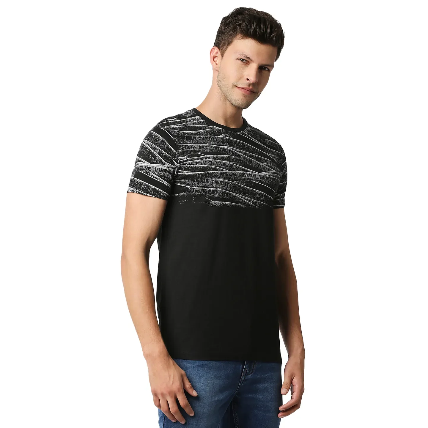 Black Regular Fit Men's Short Sleeves T-Shirt by Being Human Clothing - Image 3