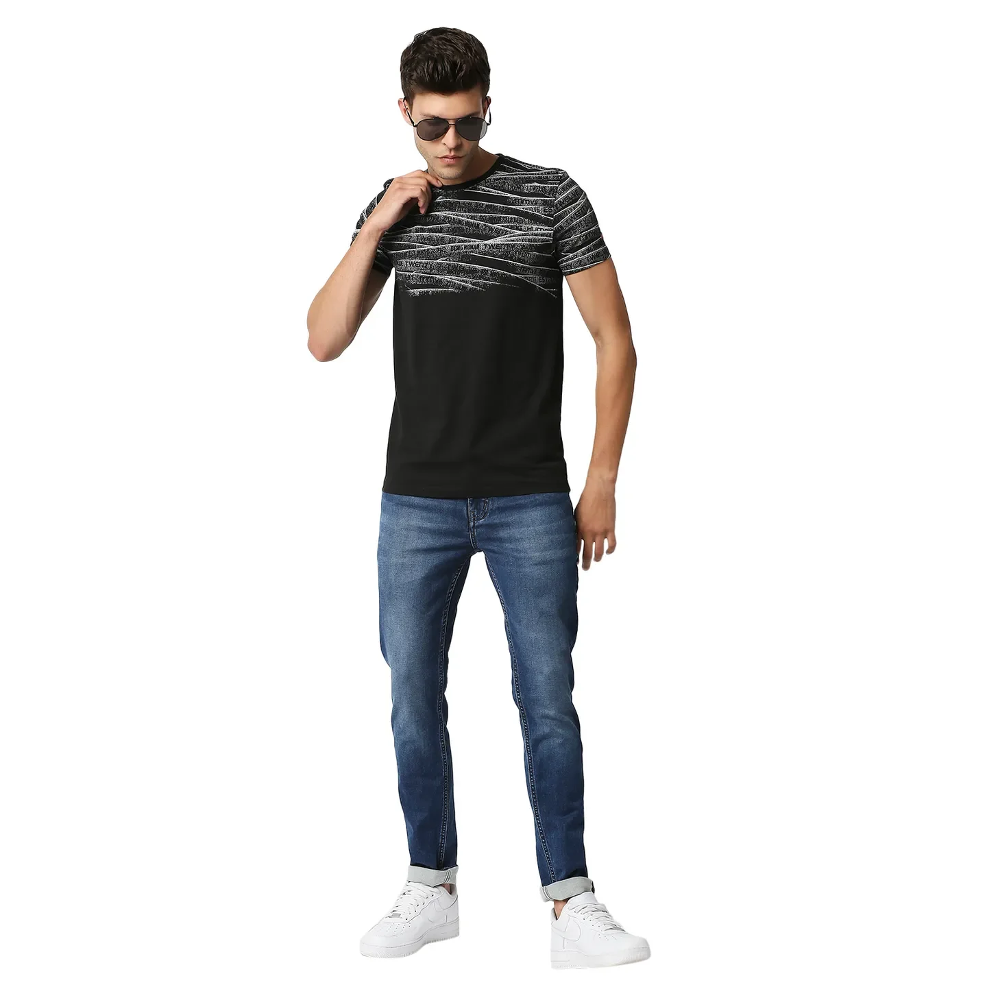 Black Regular Fit Men's Short Sleeves T-Shirt by Being Human Clothing - Image 6
