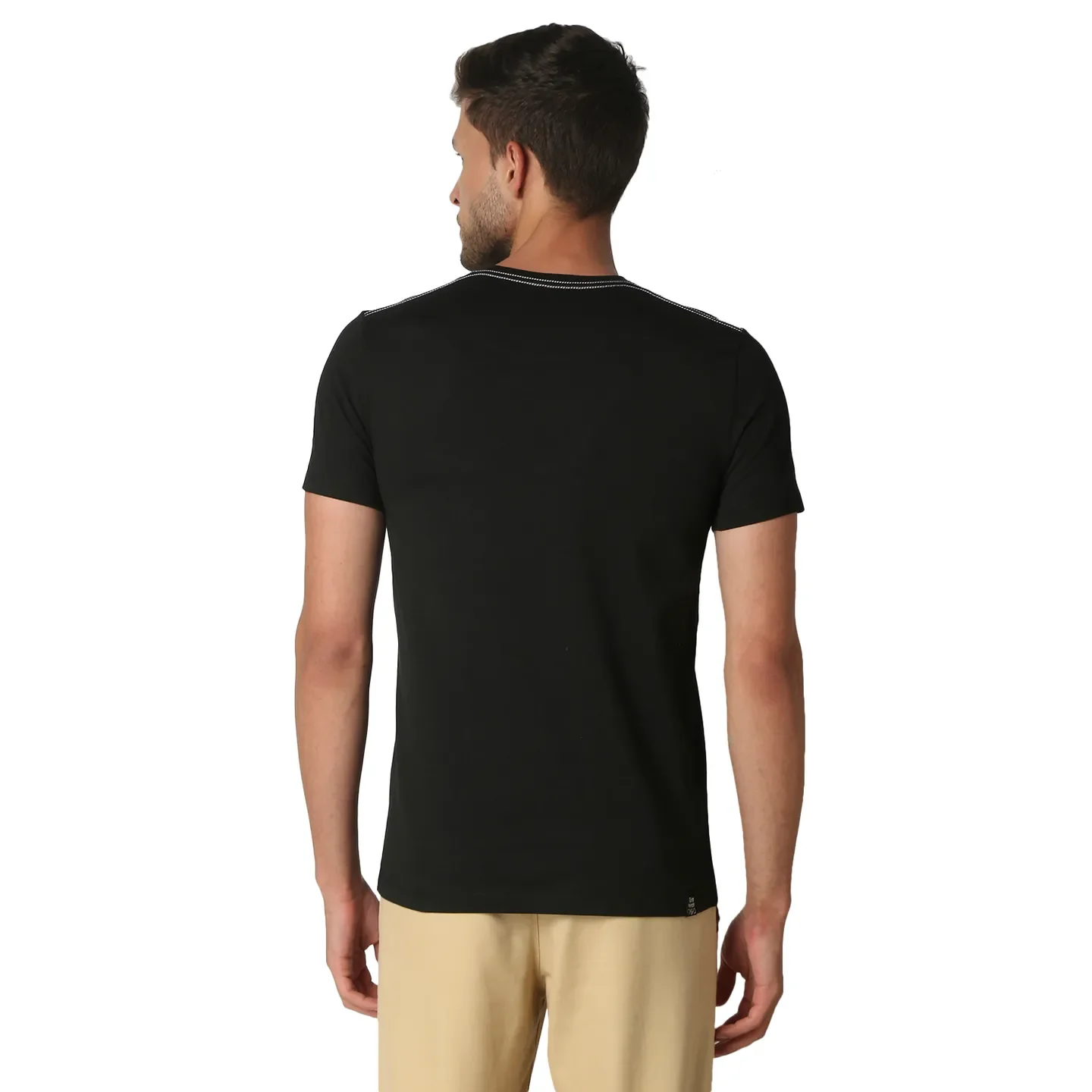 Black Regular Fit Men's Short Sleeves T-Shirt by Being Human Clothing - Image 3