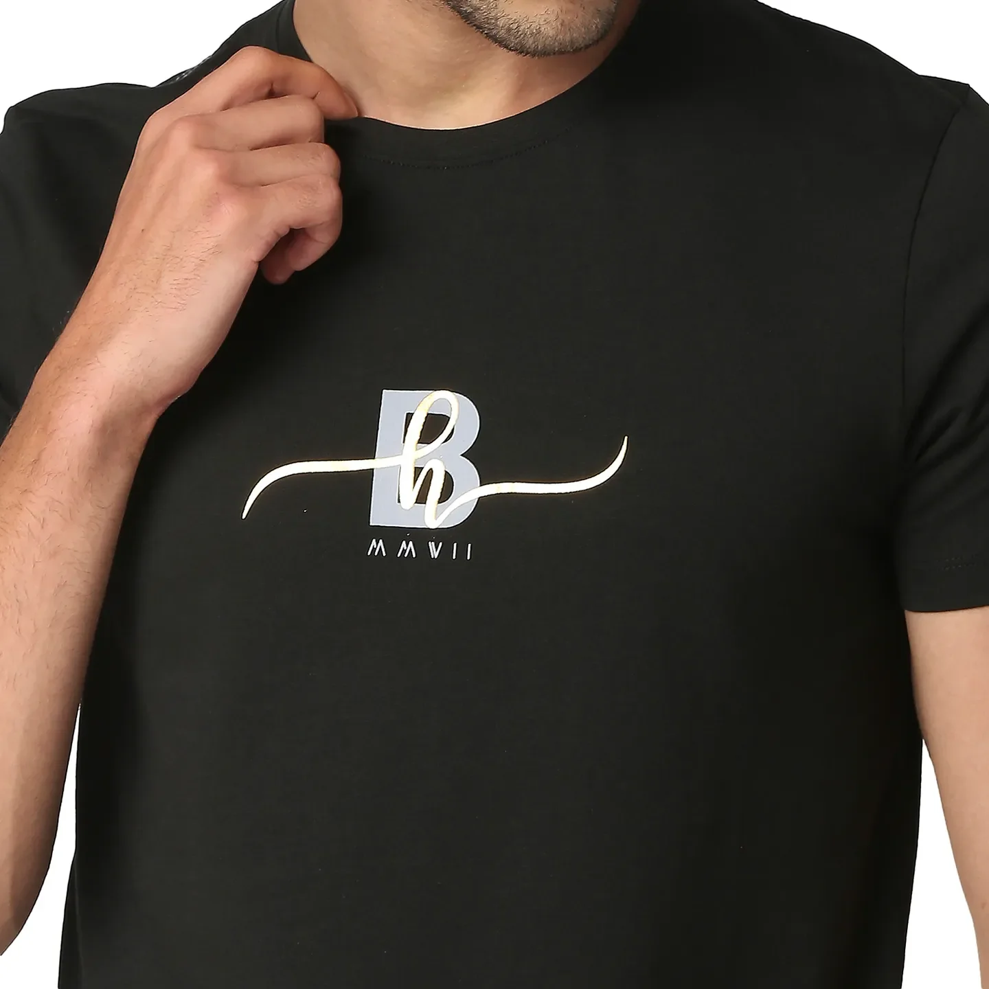 Black Regular Fit Men's Short Sleeves T-Shirt by Being Human Clothing - Image 4
