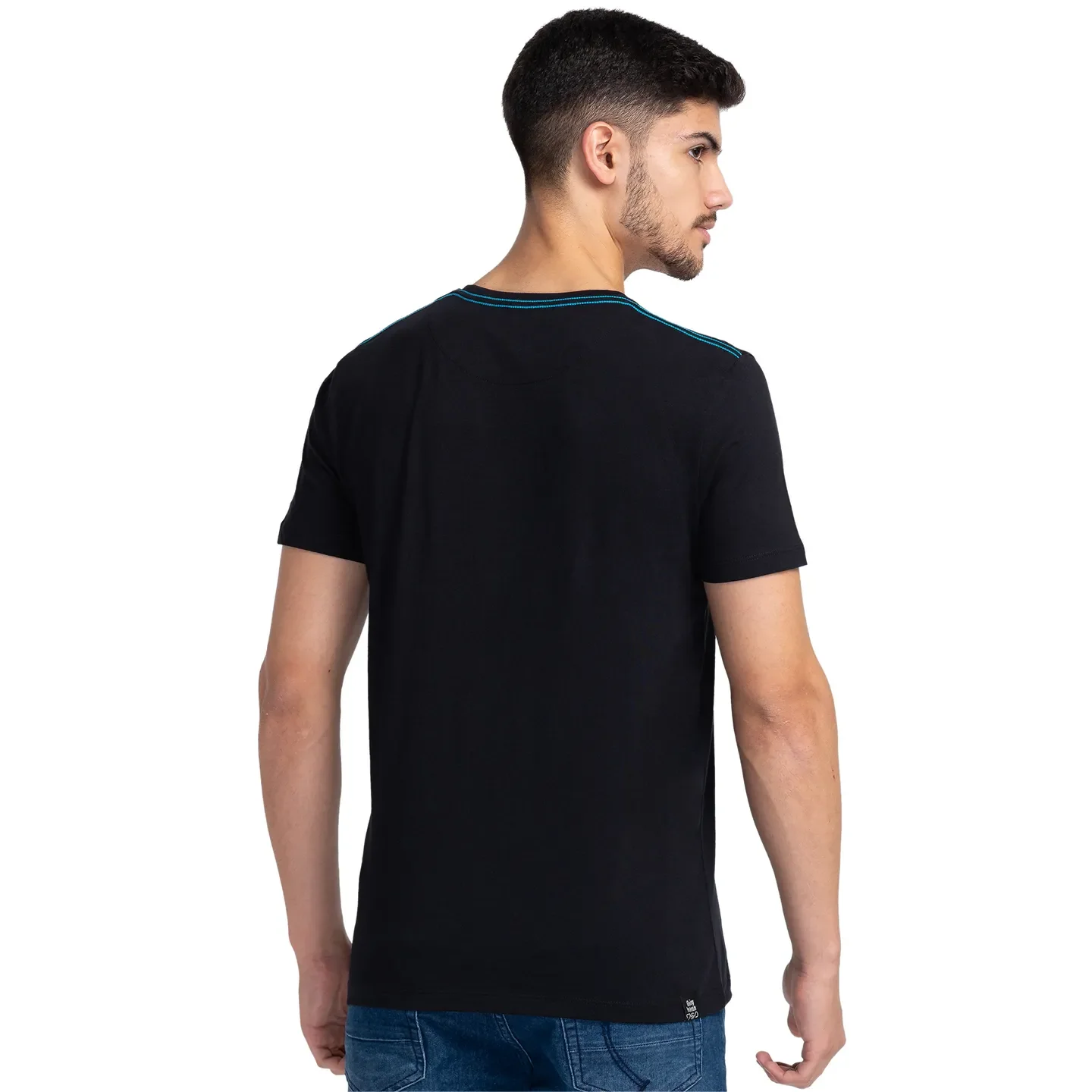 Black Regular Fit Men's Short Sleeves T-Shirt by Being Human Clothing - Image 3