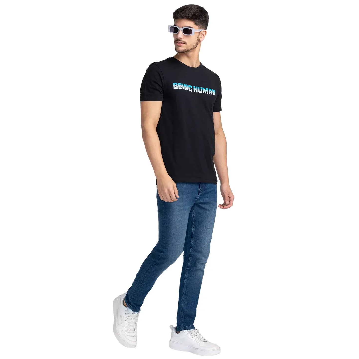 Black Regular Fit Men's Short Sleeves T-Shirt by Being Human Clothing - Image 6