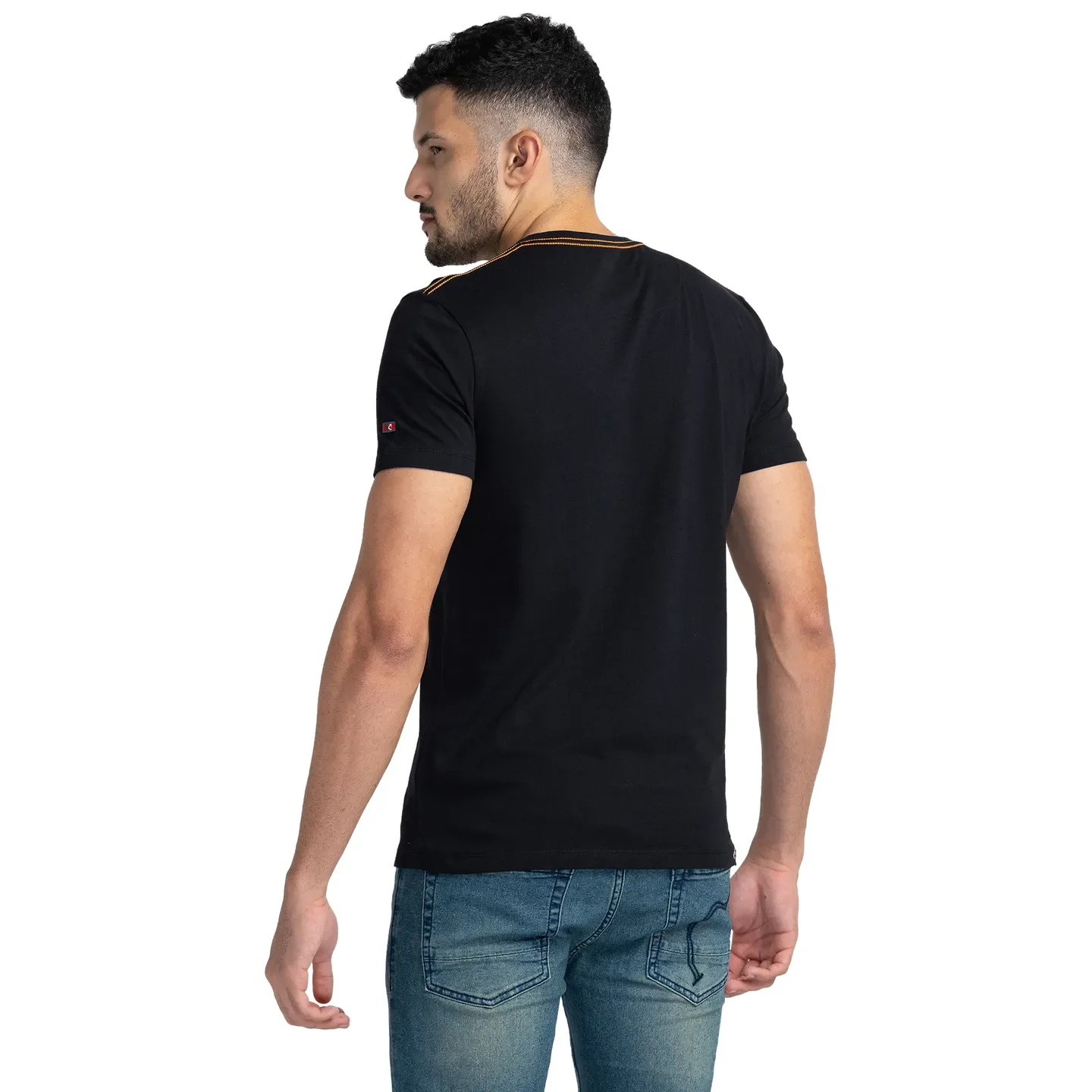 Black Regular Fit Men's Short Sleeves T-Shirt by Being Human Clothing - Image 3