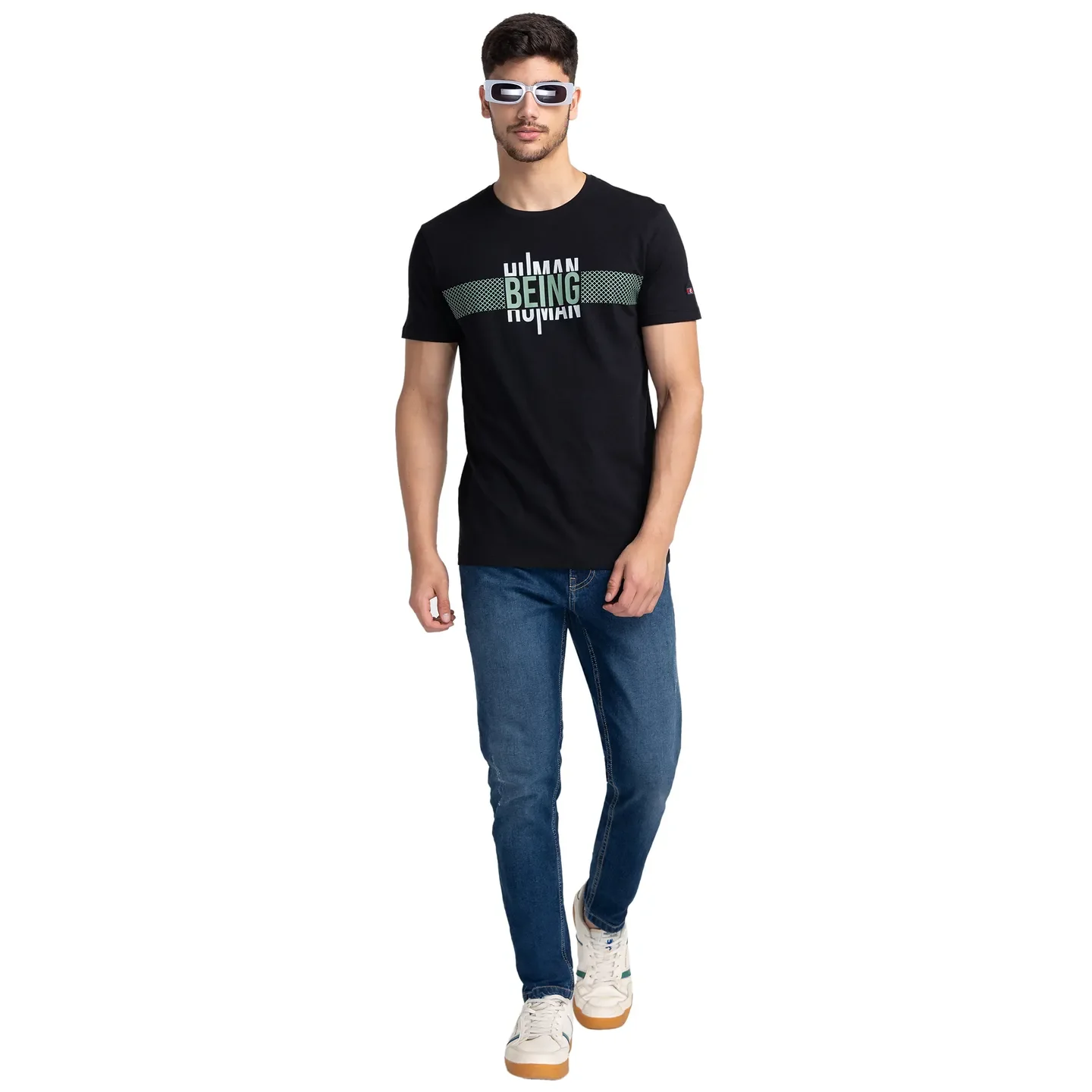 Black Regular Fit Men's Short Sleeves T-Shirt by Being Human Clothing - Image 6