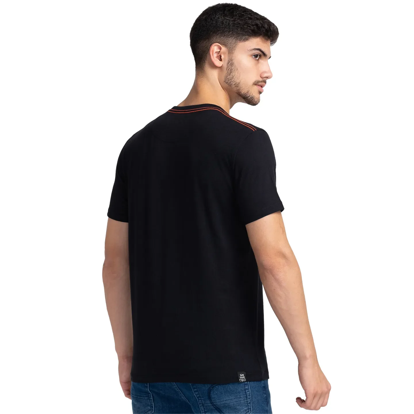 Black Regular Fit Men's Short Sleeves T-Shirt by Being Human Clothing - Image 3