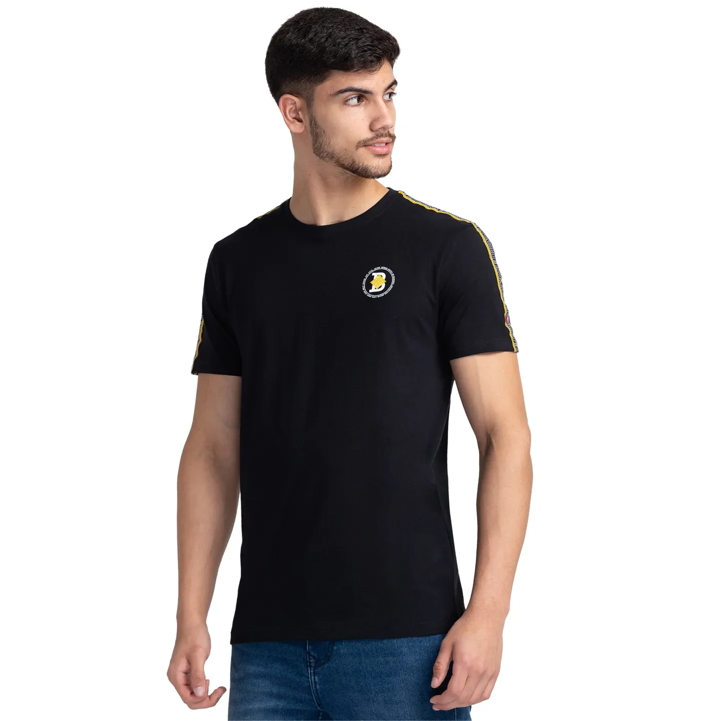 Black Regular Fit Men's Short Sleeves T-Shirt by Being Human Clothing - Image 4