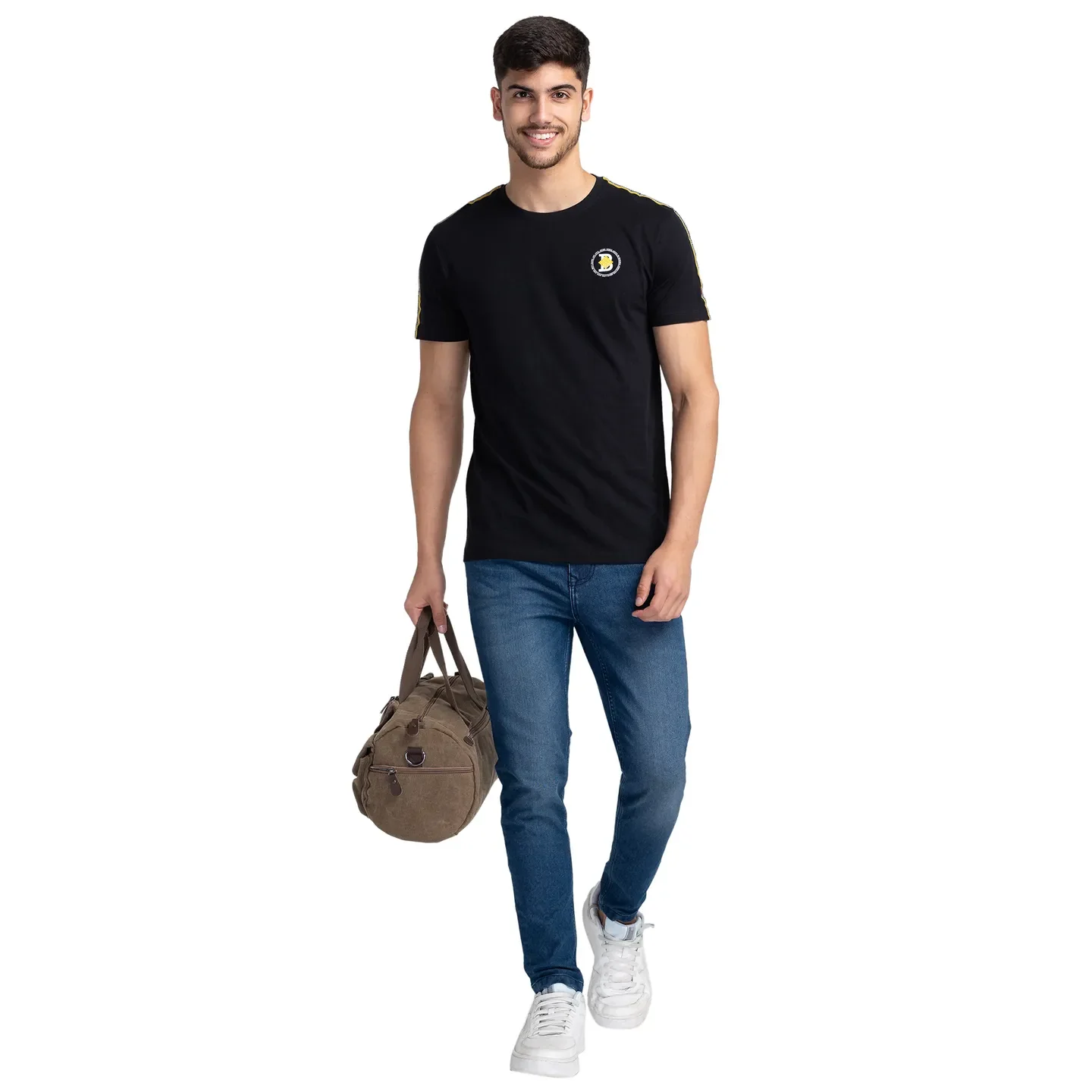 Black Regular Fit Men's Short Sleeves T-Shirt by Being Human Clothing - Image 6