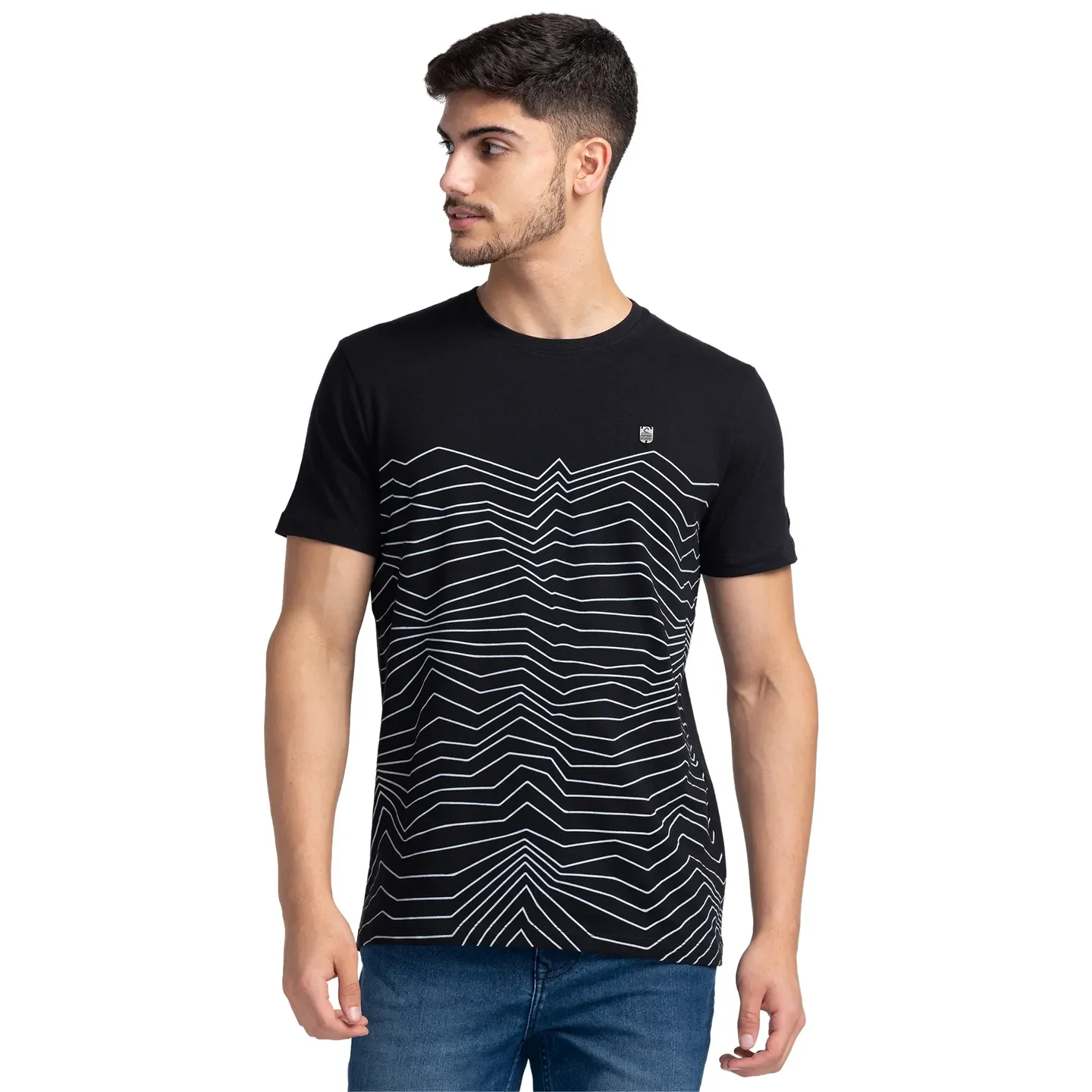 Black Regular Fit Men's Short Sleeves T-Shirt by Being Human Clothing