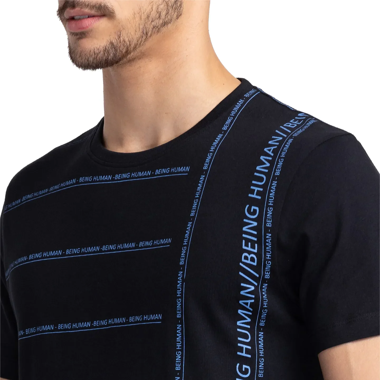 Black Regular Fit Men's Short Sleeves T-Shirt by Being Human Clothing - Image 5