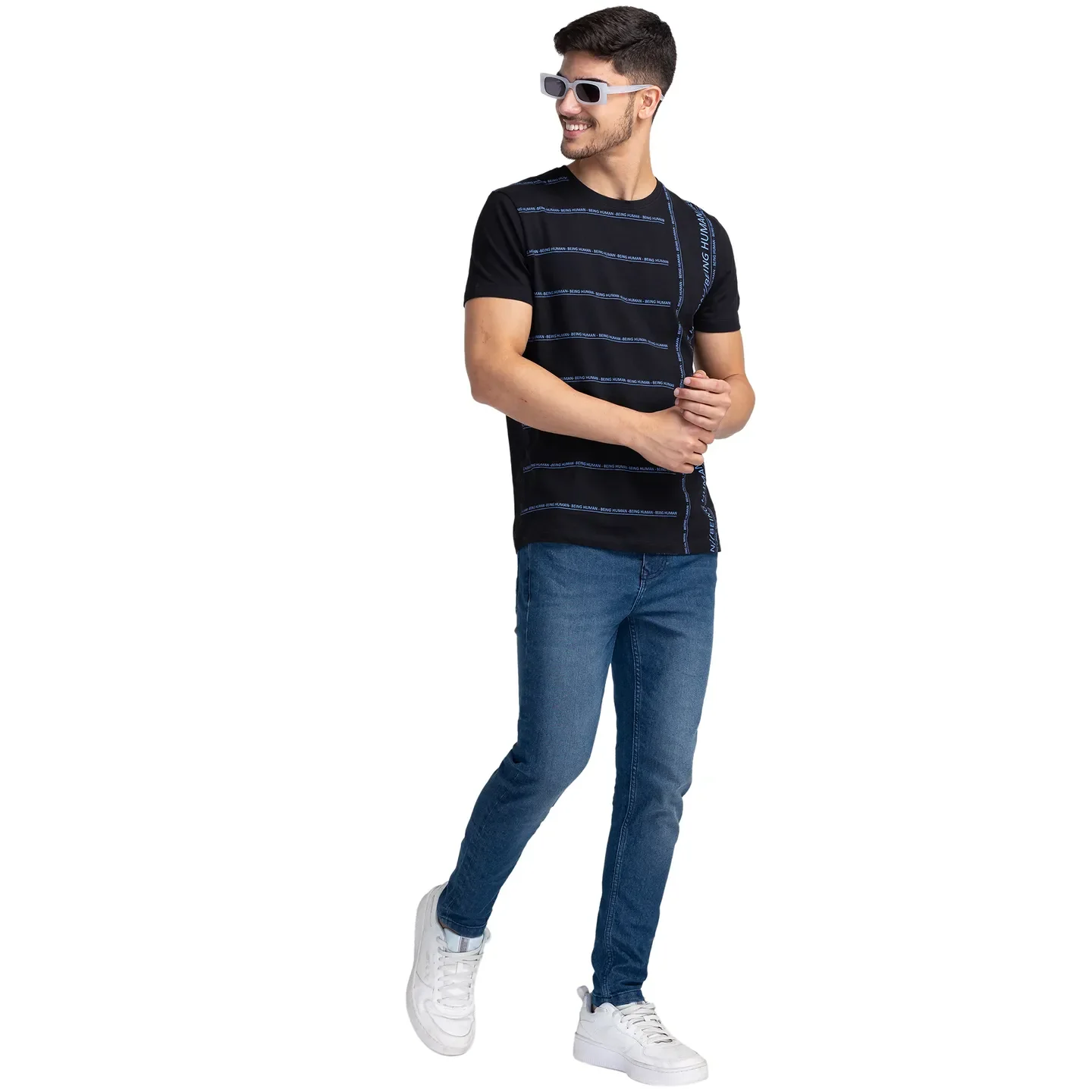 Black Regular Fit Men's Short Sleeves T-Shirt by Being Human Clothing - Image 6