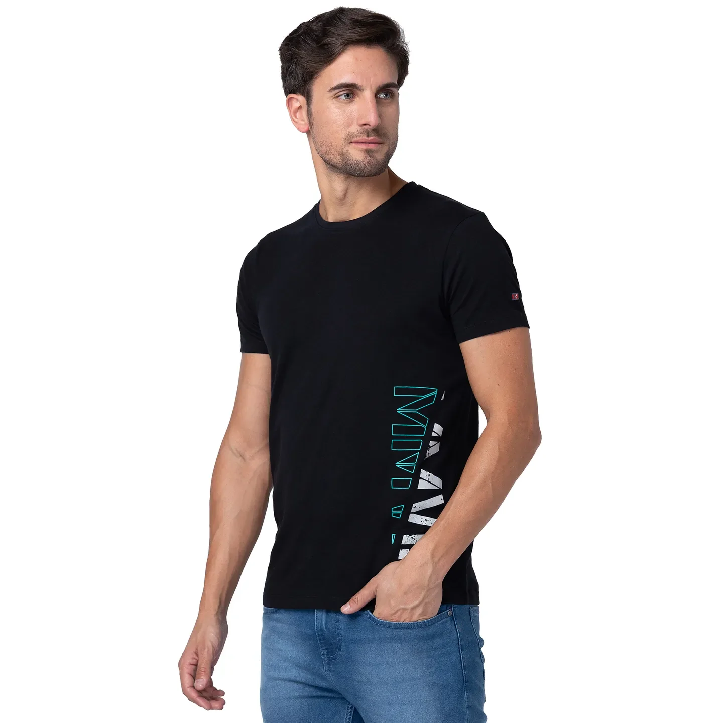 Black Regular Fit Men's Short Sleeves T-Shirt by Being Human Clothing - Image 4