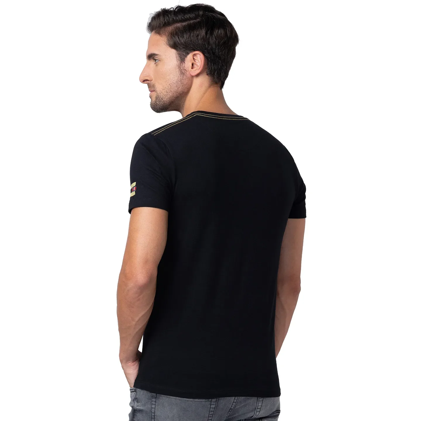 Black Regular Fit Men's Short Sleeves T-Shirt by Being Human Clothing - Image 3