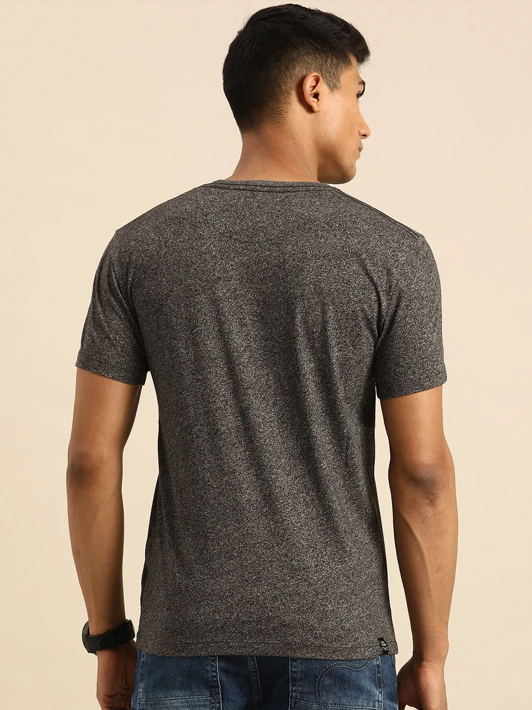 Black Regular Fit Men's Short Sleeves T-Shirt by Being Human Clothing - Image 3