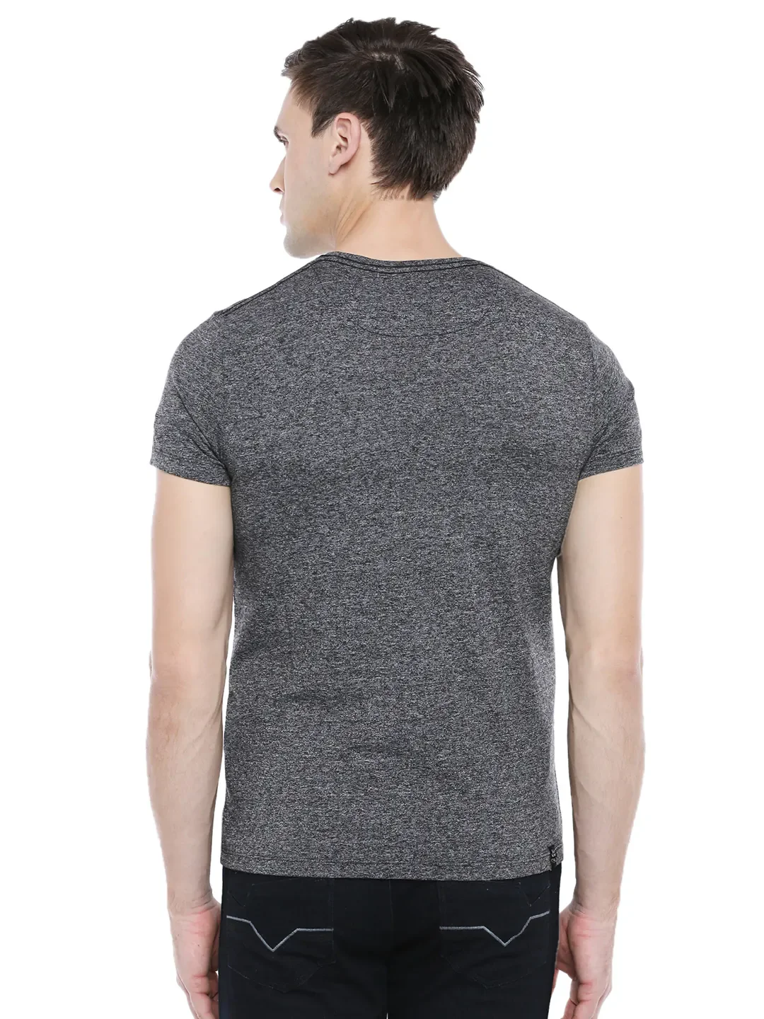 Black Regular Fit Men's Short Sleeves T-Shirt by Being Human Clothing - Image 4