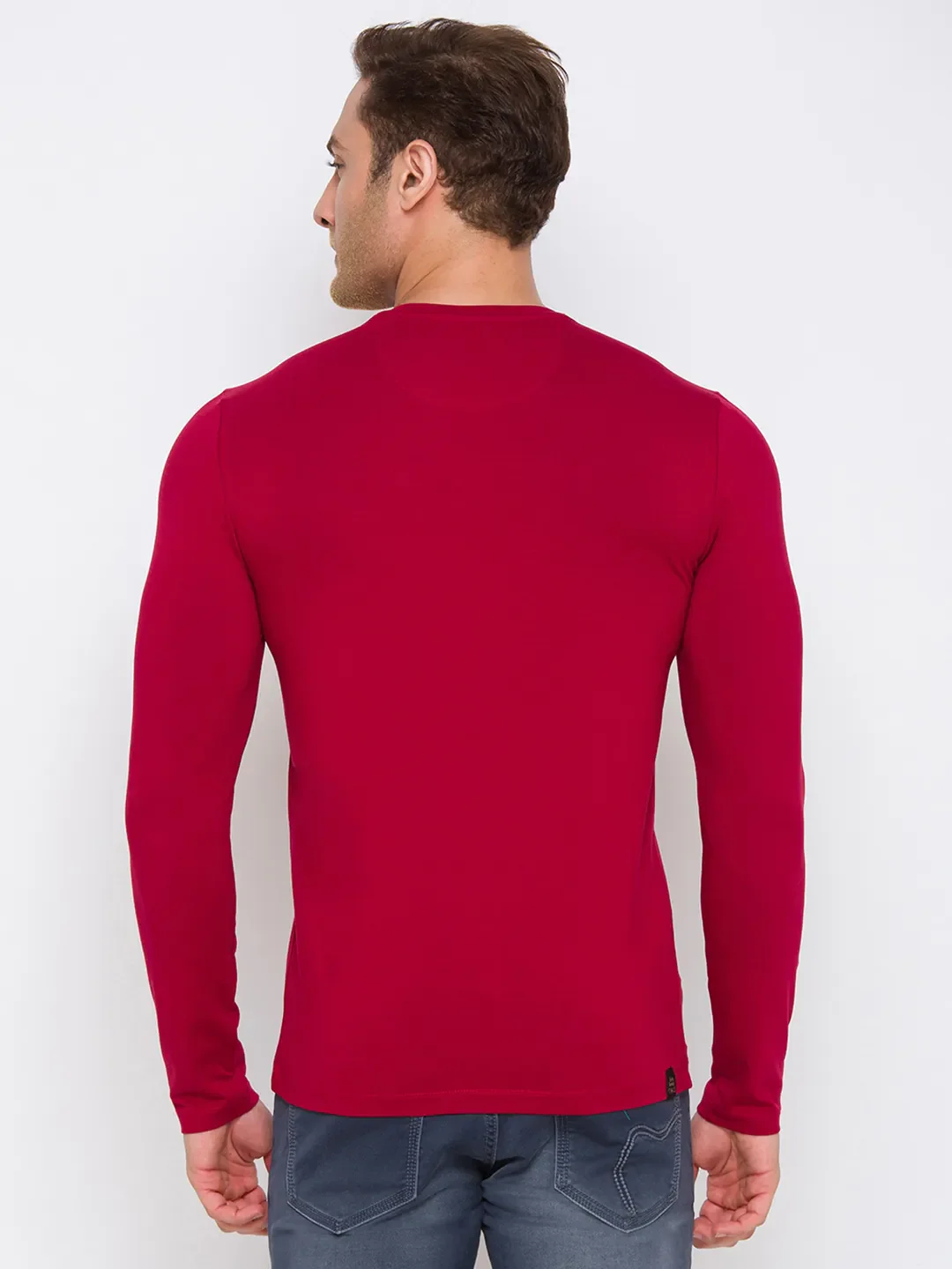 Blue Regular Fit Men's Long Sleeves T-Shirt by Being Human Clothing - Image 3