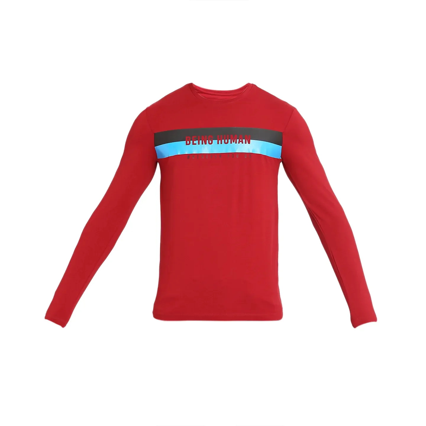 Blue Regular Fit Men's Long Sleeves T-Shirt by Being Human Clothing - Image 7