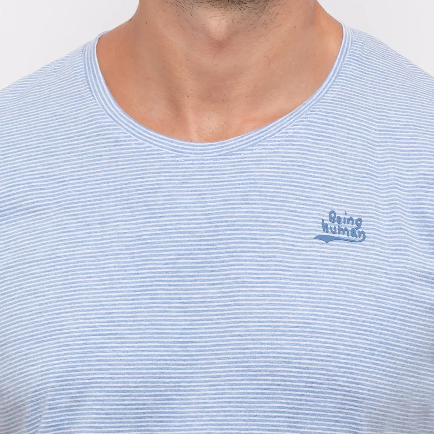 Blue Regular Fit Men's Short Sleeves T-Shirt by Being Human Clothing - Image 5