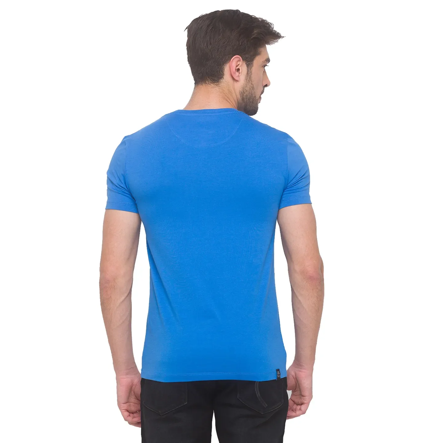 Blue Regular Fit Round Neck Men's T-Shirt by Being Human Clothing - Image 2