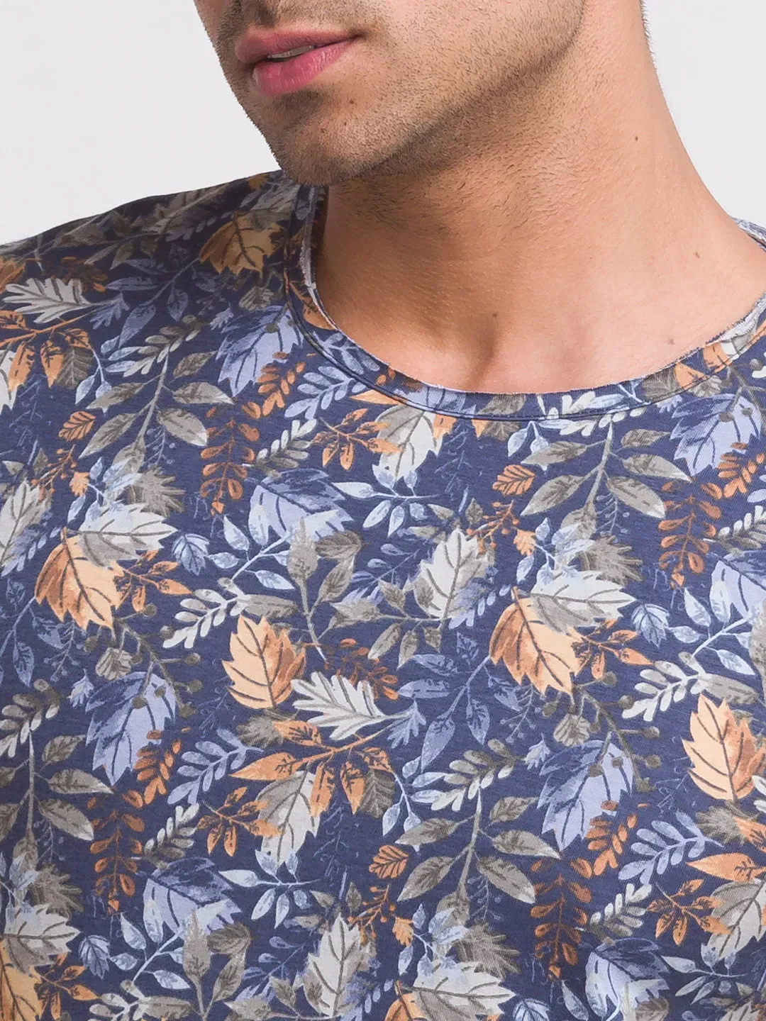 Blue Regular Fit Men's Short Sleeves T-Shirt by Being Human Clothing - Image 4