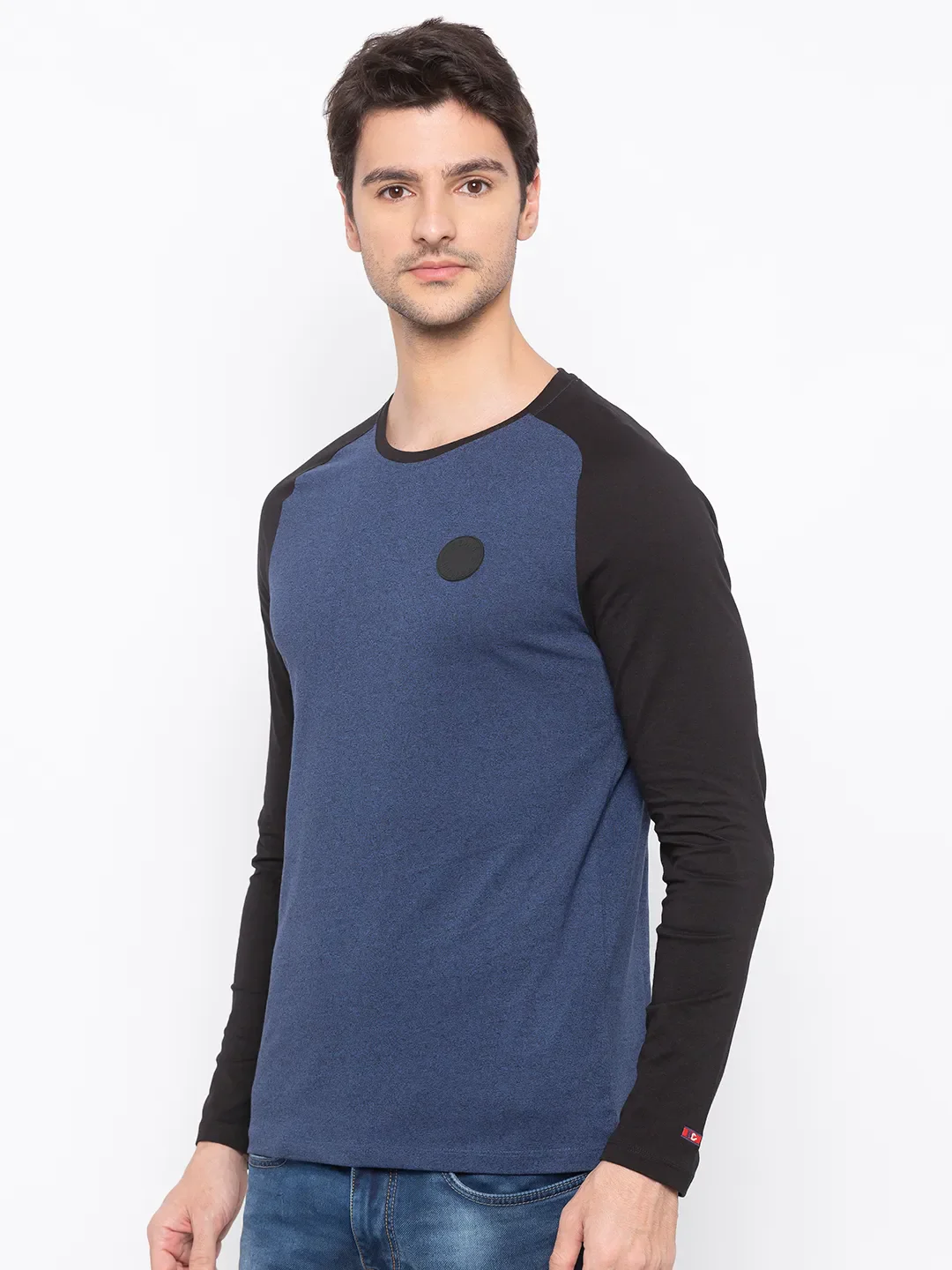 Blue Regular Fit Men's Long Sleeves T-Shirt by Being Human Clothing - Image 2