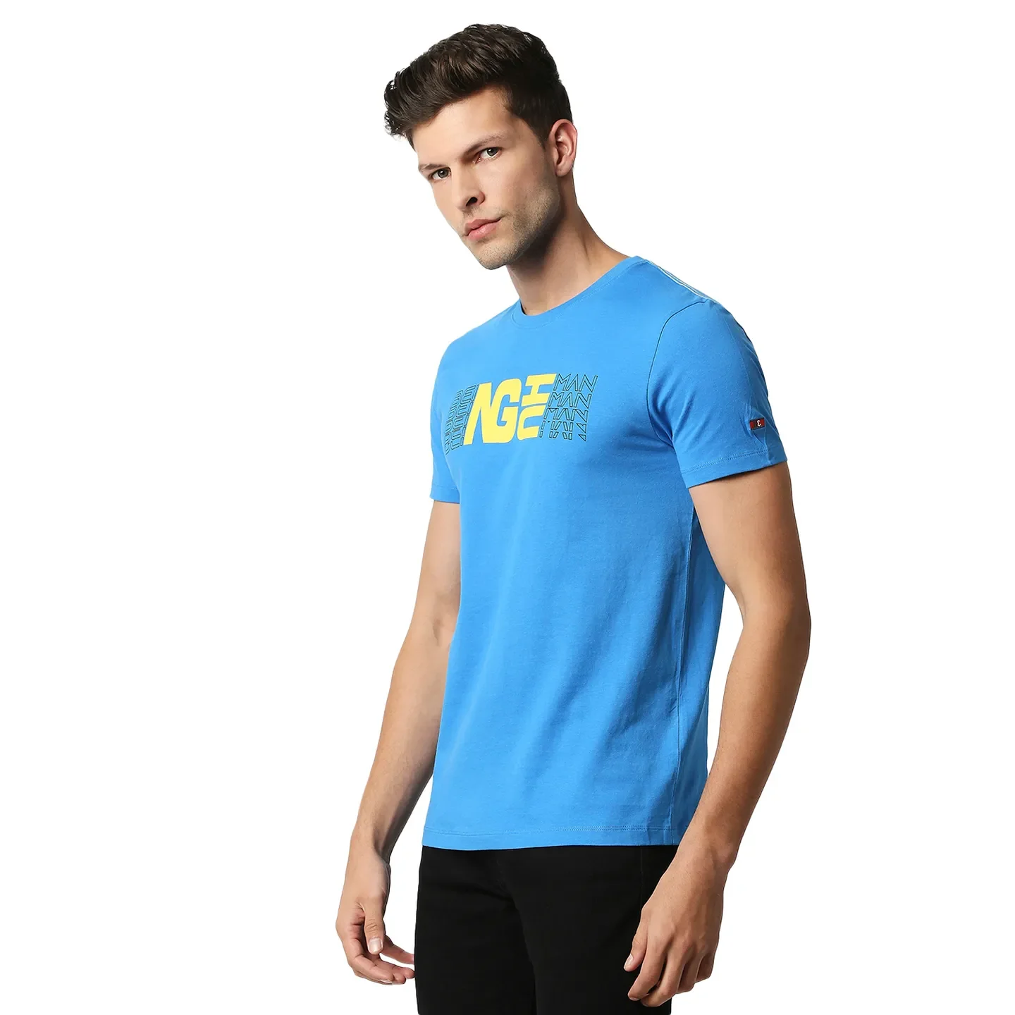 Blue Regular Fit Men's Short Sleeves T-Shirt by Being Human Clothing