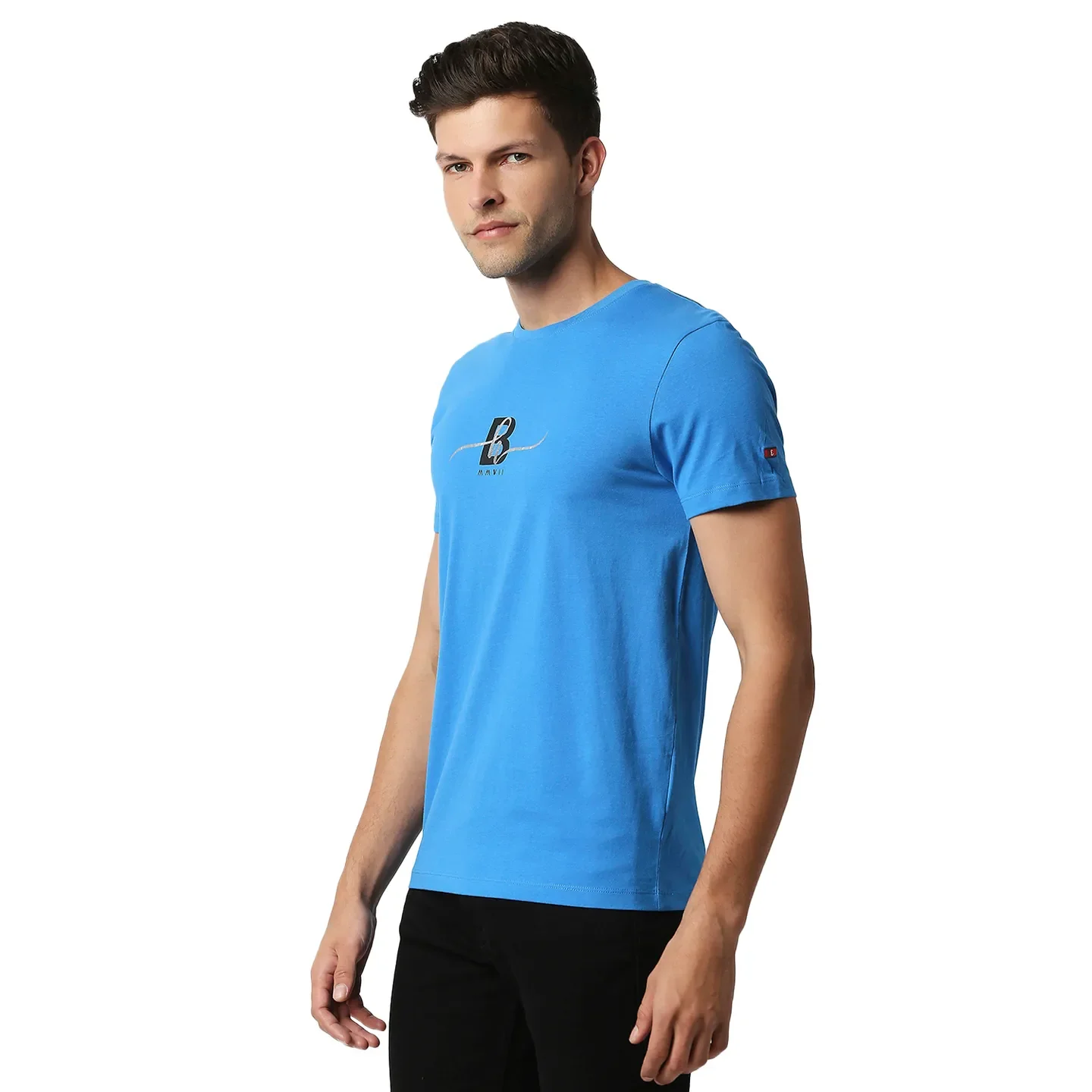 Blue Regular Fit Men's Short Sleeves T-Shirt by Being Human Clothing - Image 2