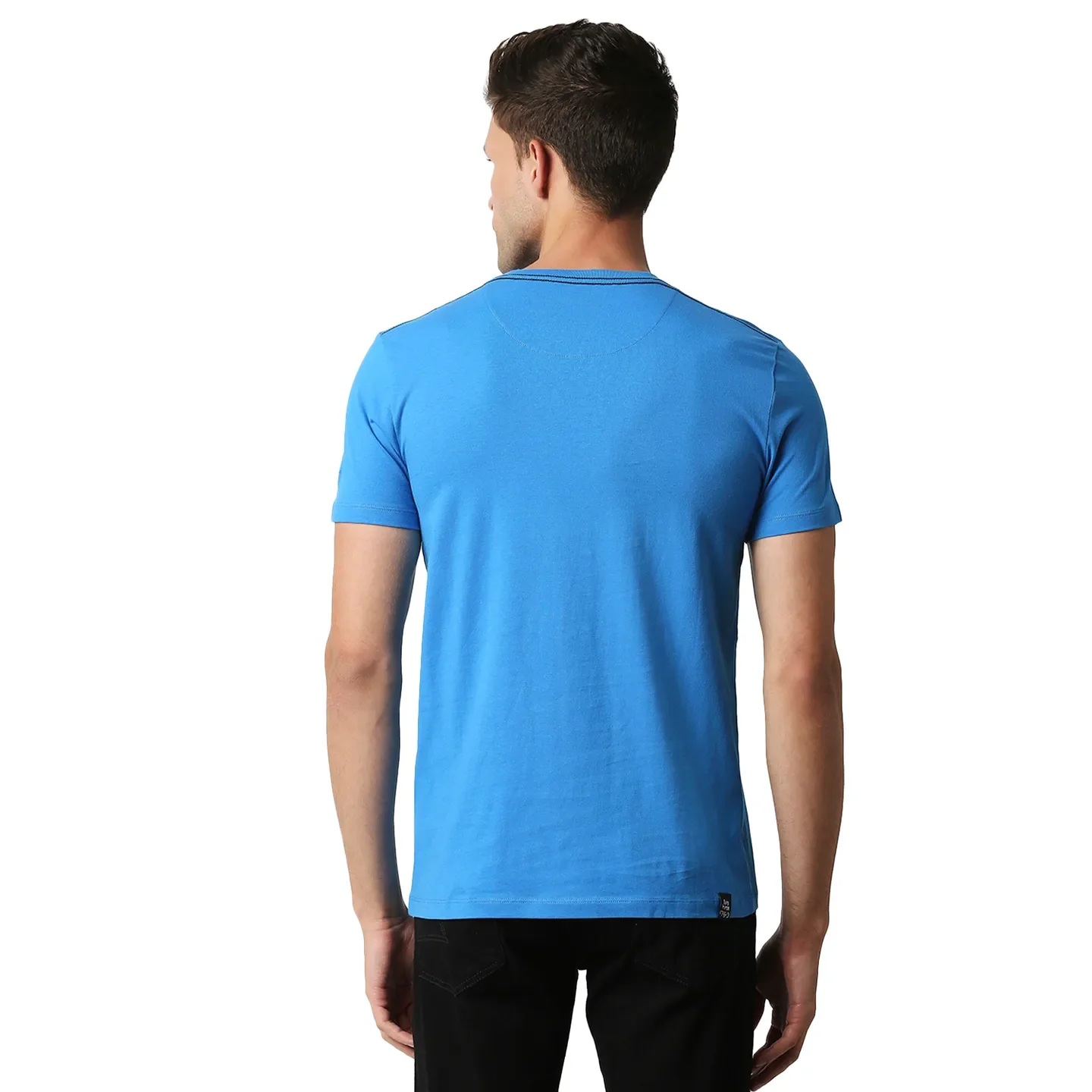 Blue Regular Fit Men's Short Sleeves T-Shirt by Being Human Clothing - Image 4