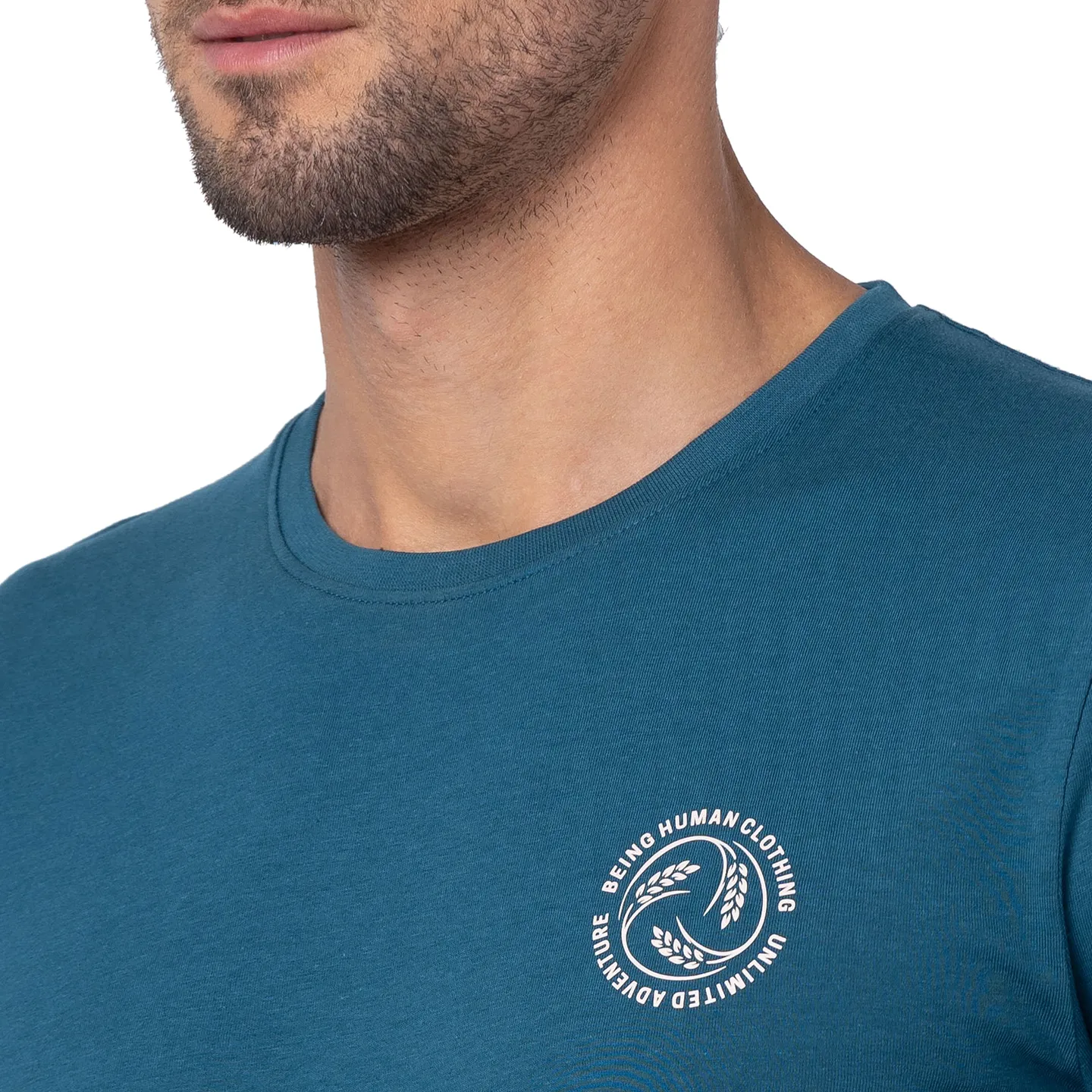 Blue Coral Regular Fit Round Neck Men's T-Shirt by Being Human Clothing - Image 4