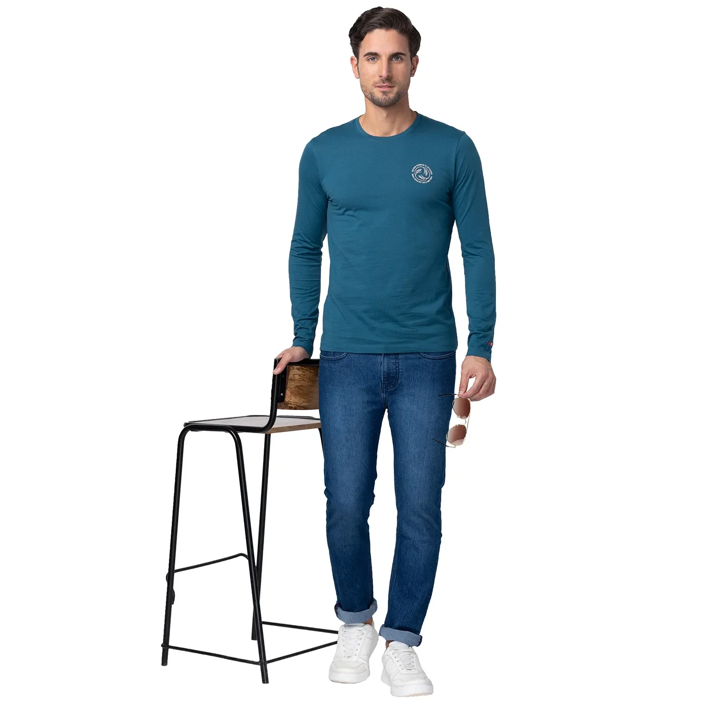 Blue Coral Regular Fit Round Neck Men's T-Shirt by Being Human Clothing - Image 6