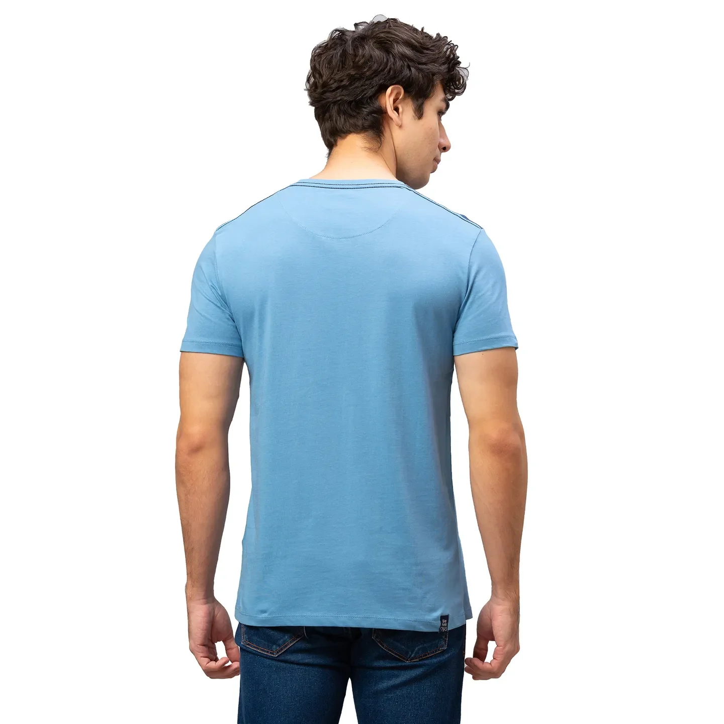 Blue Regular Fit Men's Short Sleeves T-Shirt by Being Human Clothing - Image 3