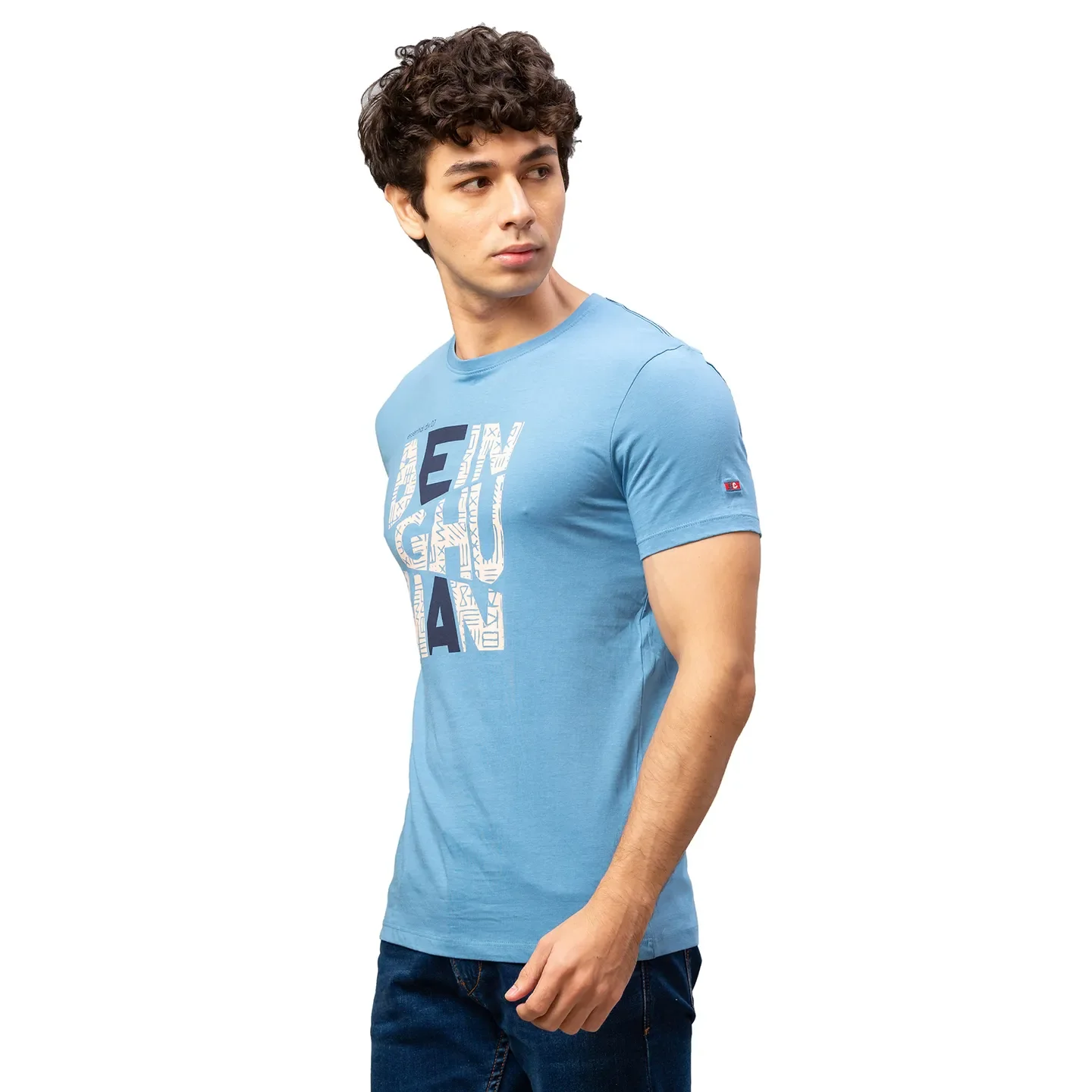 Blue Regular Fit Men's Short Sleeves T-Shirt by Being Human Clothing - Image 4