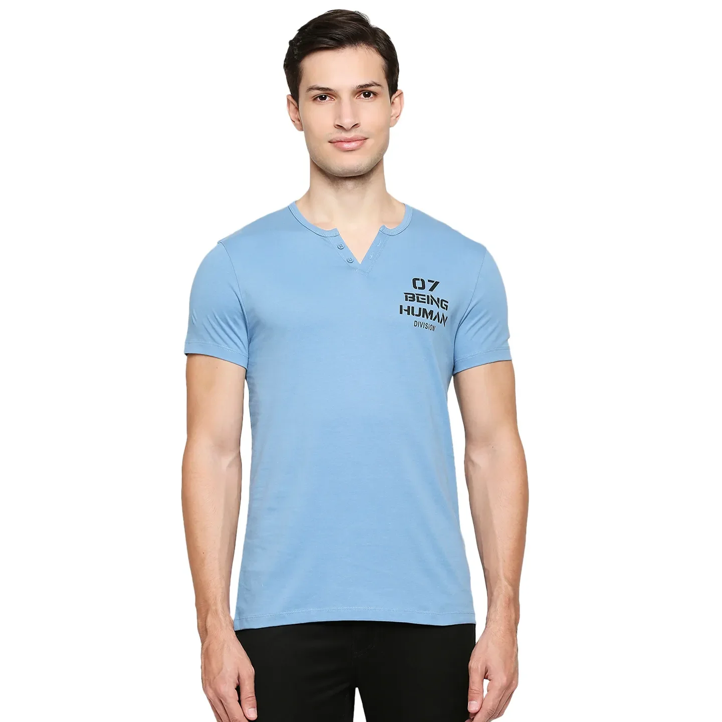 Blue Regular Fit Men's Short Sleeves T-Shirt by Being Human Clothing