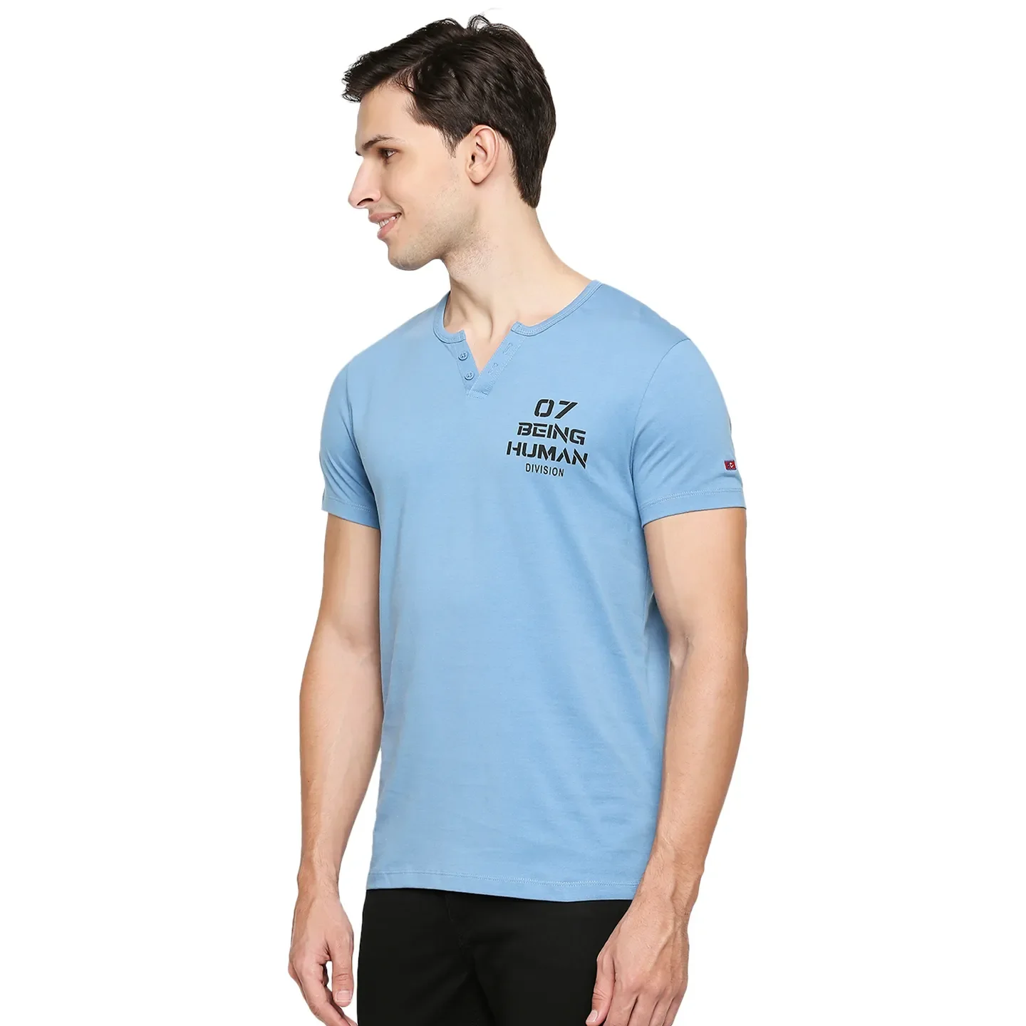 Blue Regular Fit Men's Short Sleeves T-Shirt by Being Human Clothing - Image 2