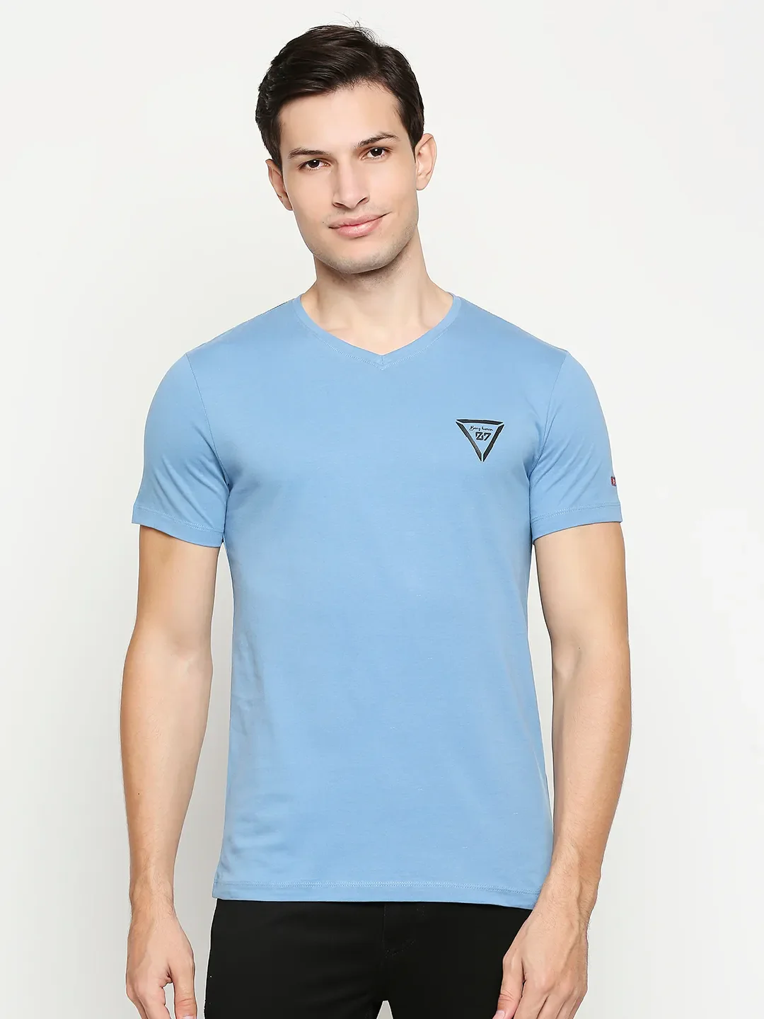 Blue Regular Fit Men's Short Sleeves T-Shirt by Being Human Clothing