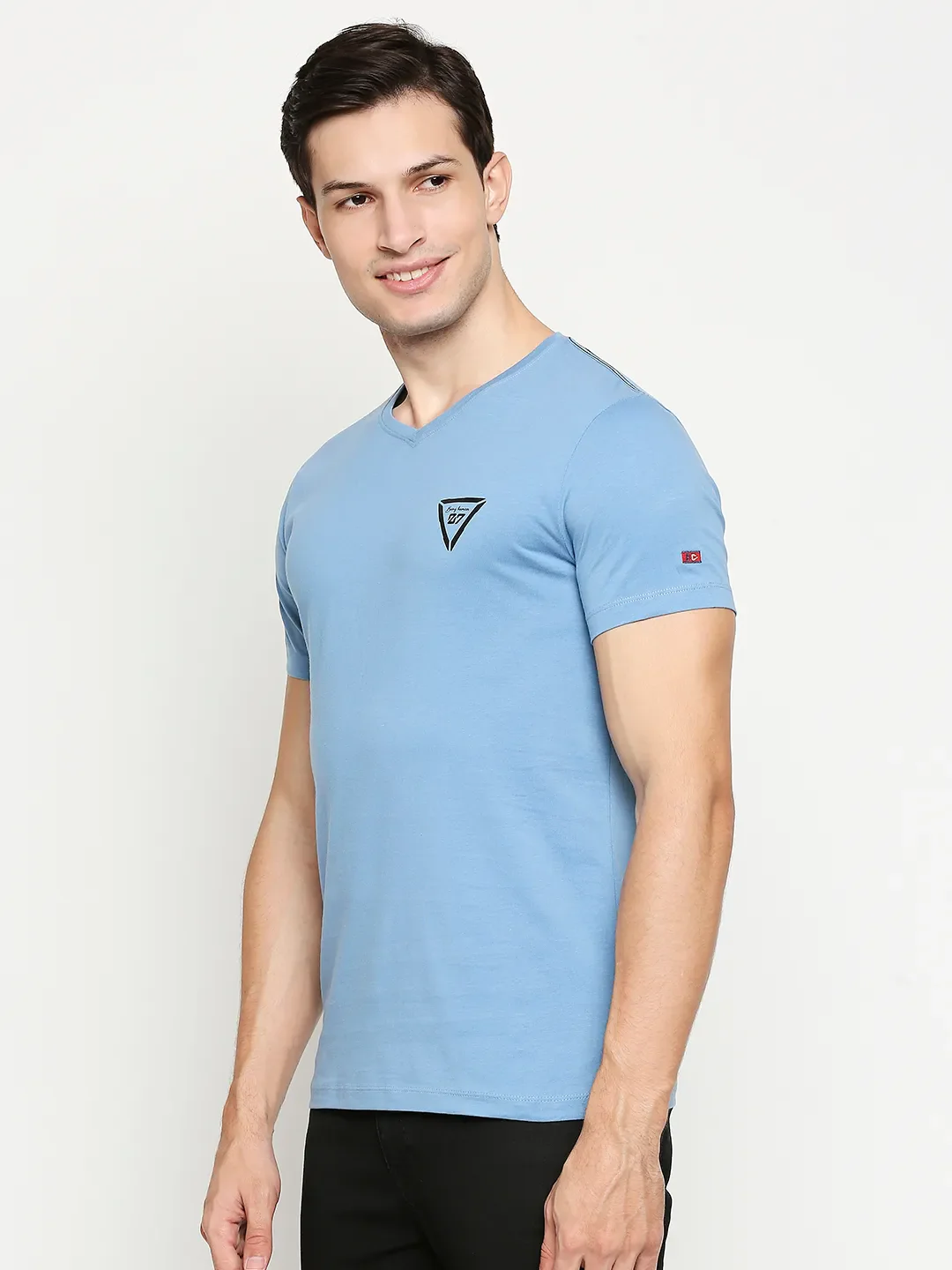 Blue Regular Fit Men's Short Sleeves T-Shirt by Being Human Clothing - Image 2