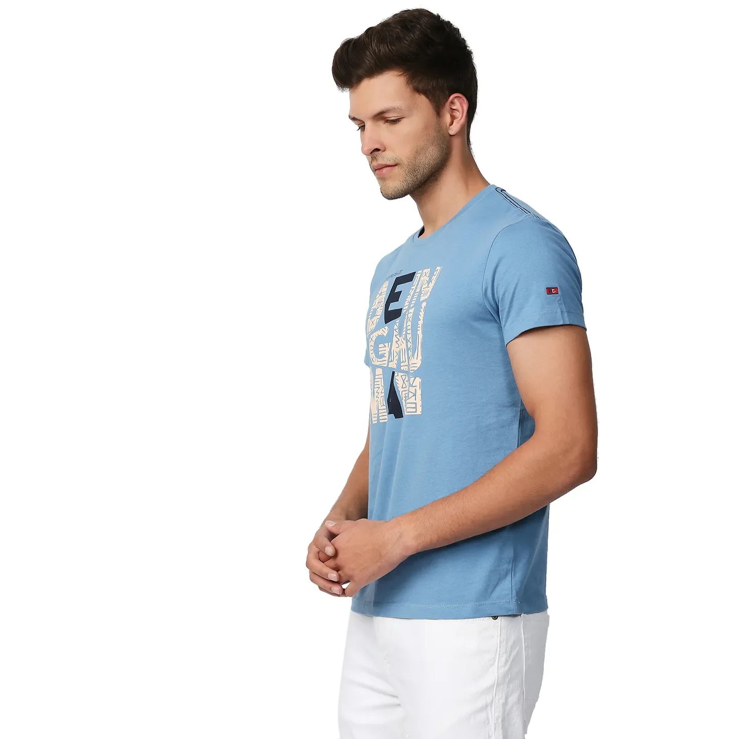 Blue Regular Fit Men's Short Sleeves T-Shirt by Being Human Clothing - Image 2