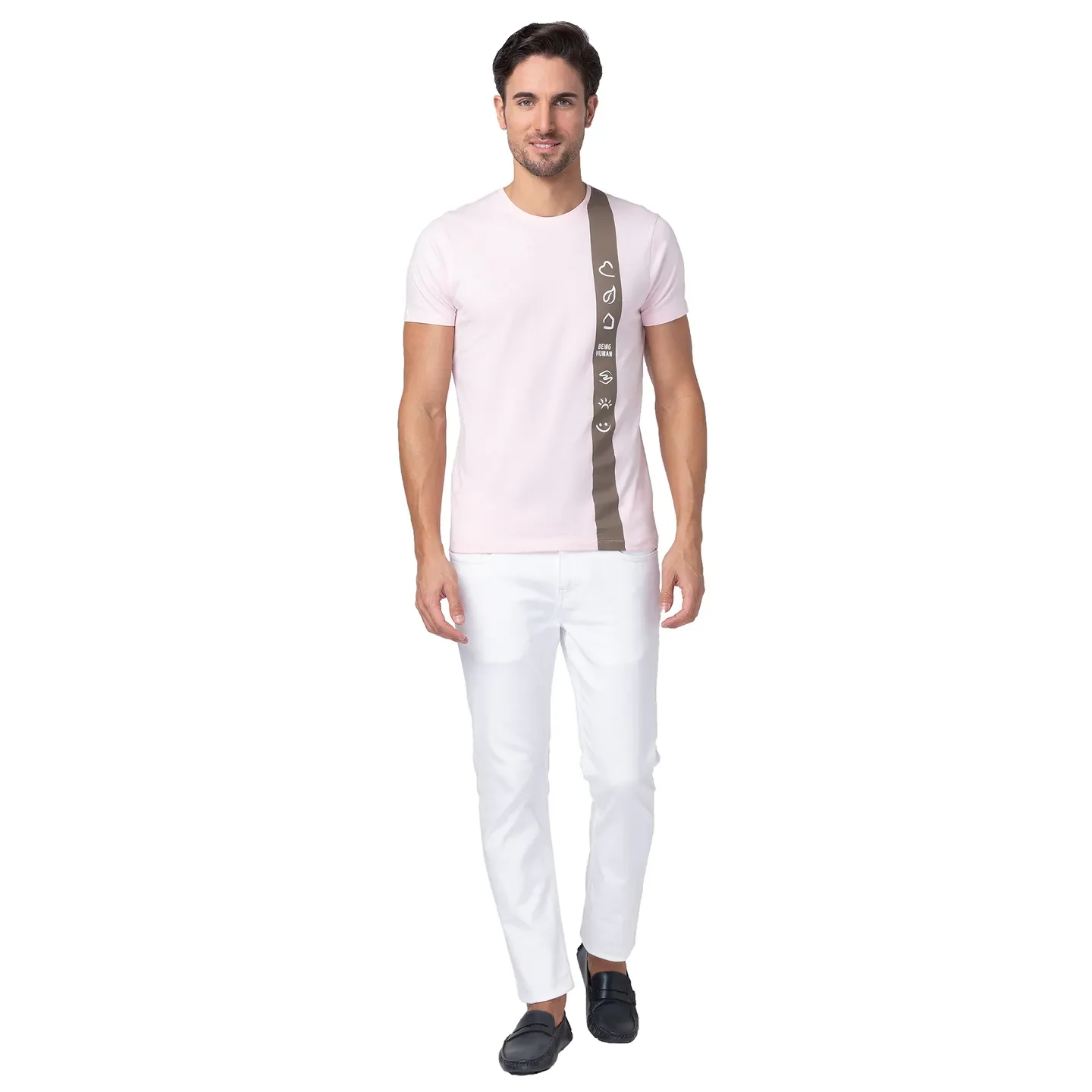 Pink Regular Fit Men's Short Sleeves T-Shirt by Being Human Clothing - Image 2