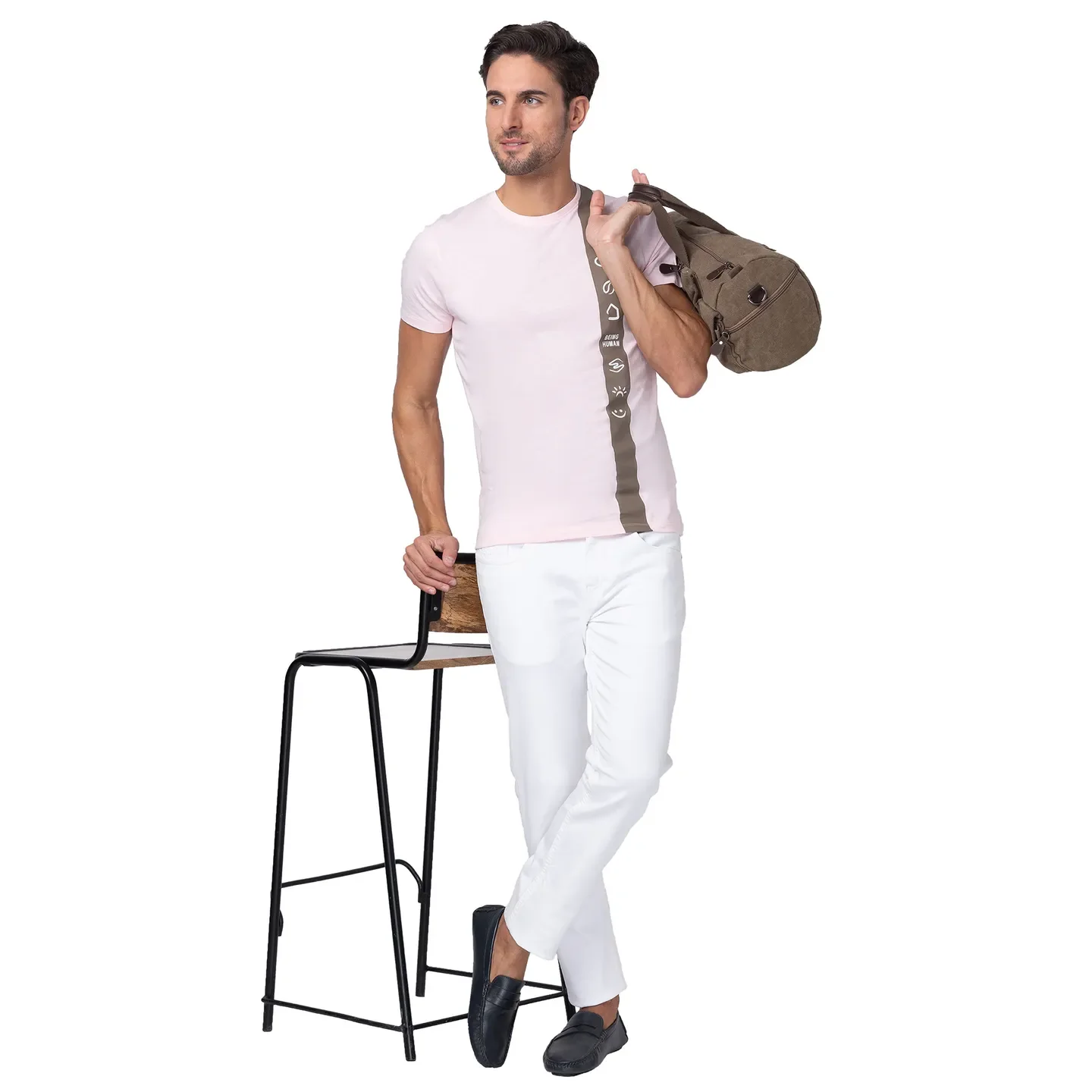 Pink Regular Fit Men's Short Sleeves T-Shirt by Being Human Clothing - Image 6