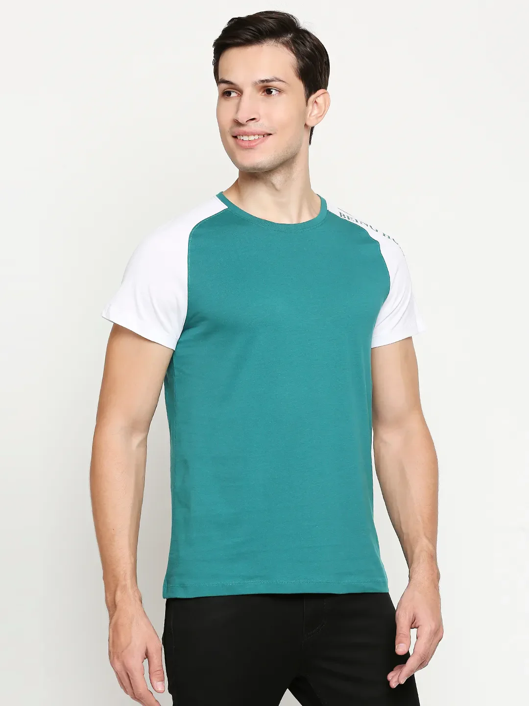 Green Regular Fit Men's Short Sleeves T-Shirt by Being Human Clothing - Image 3