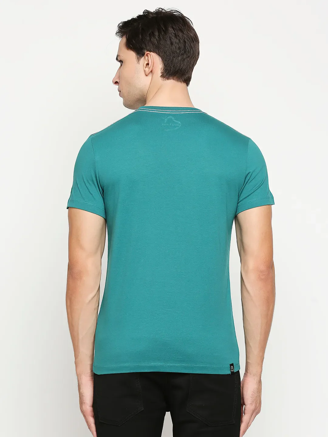 Green Regular Fit Men's Short Sleeves T-Shirt by Being Human Clothing - Image 4