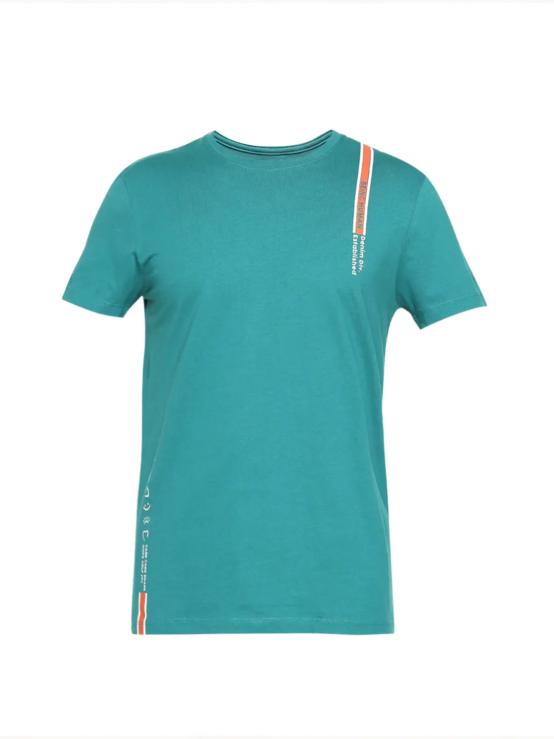 Green Regular Fit Men's Short Sleeves T-Shirt by Being Human Clothing - Image 7