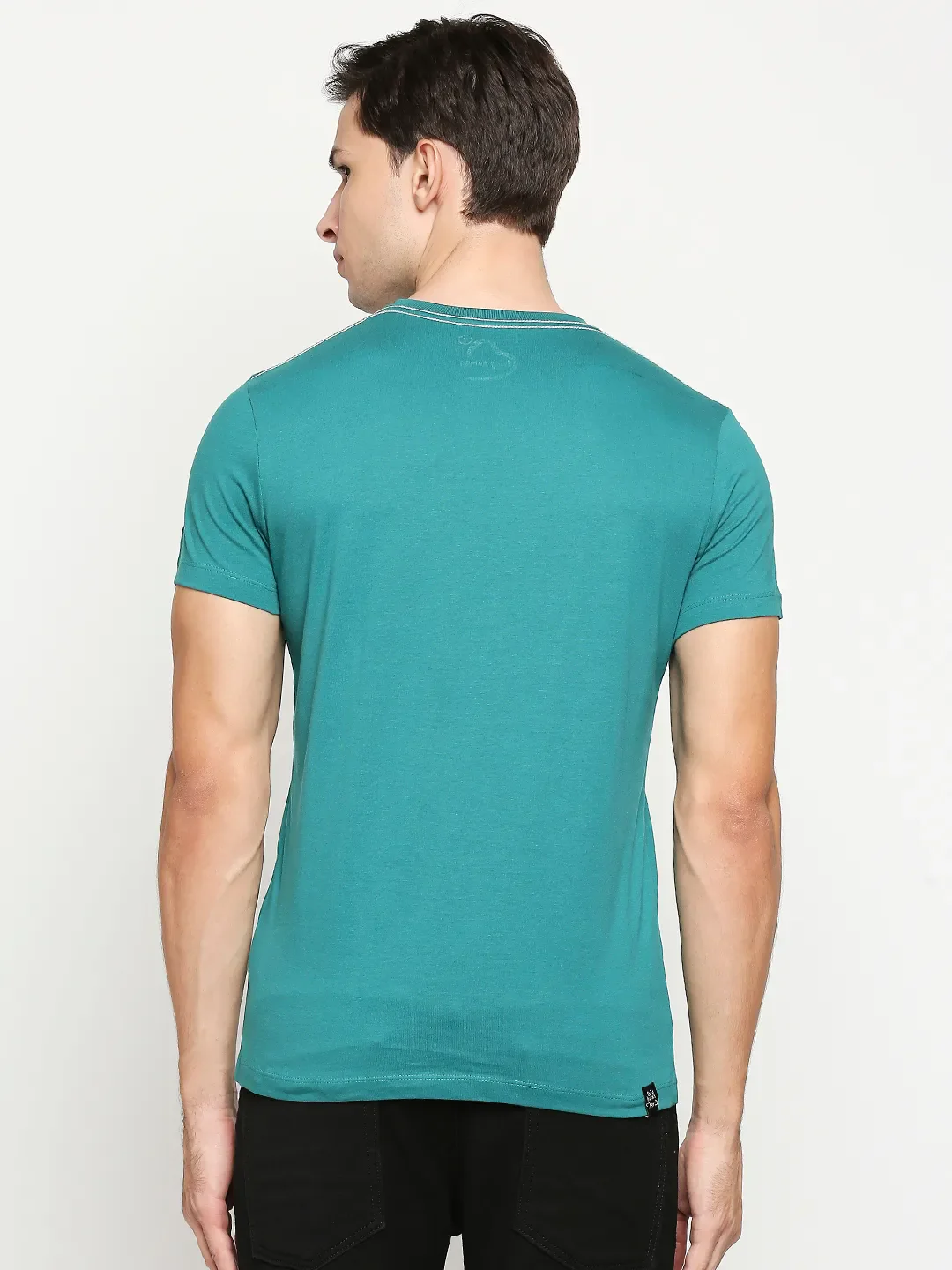 Green Regular Fit Men's Short Sleeves T-Shirt by Being Human Clothing - Image 11