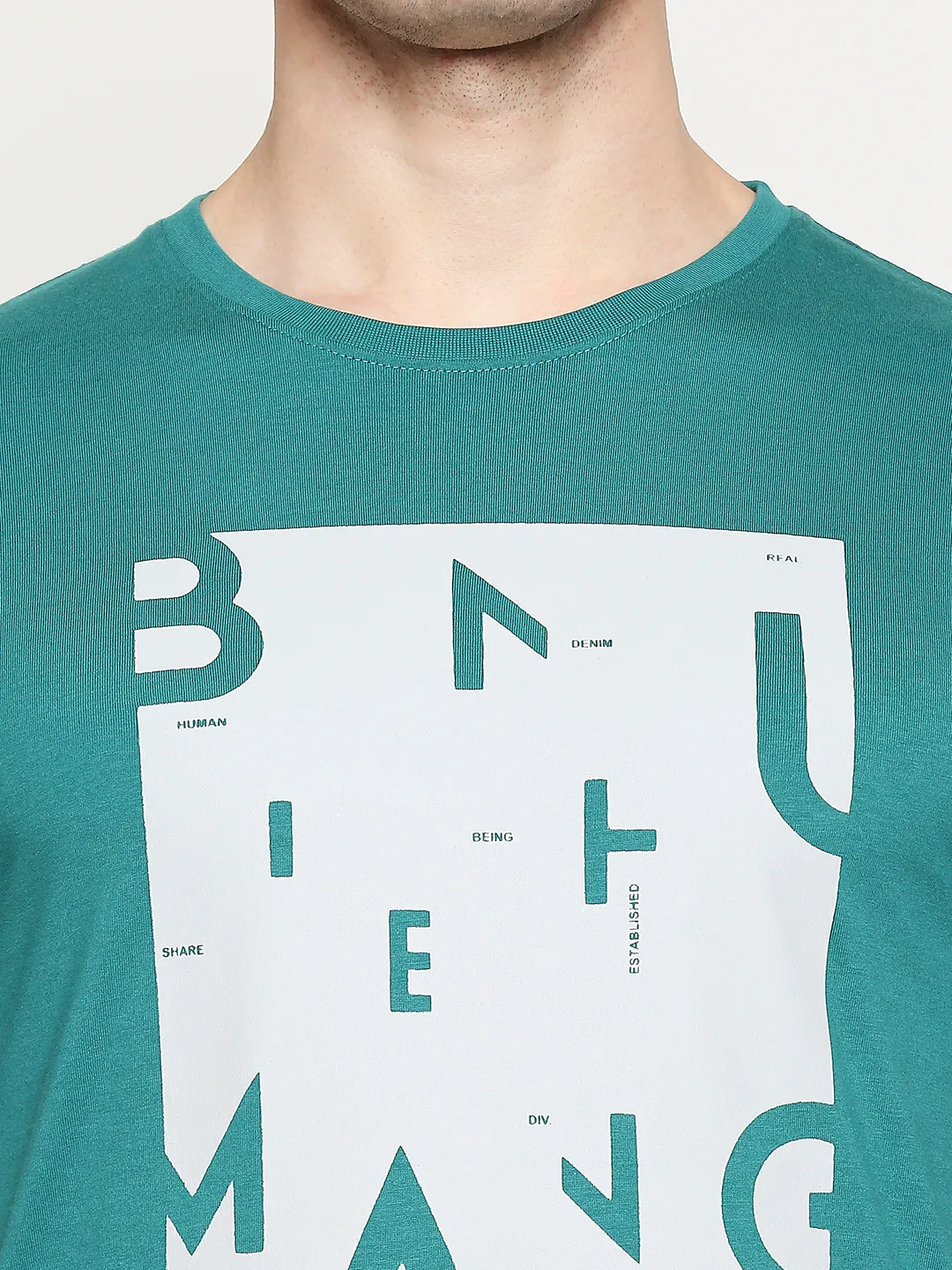 Green Regular Fit Men's Short Sleeves T-Shirt by Being Human Clothing - Image 12