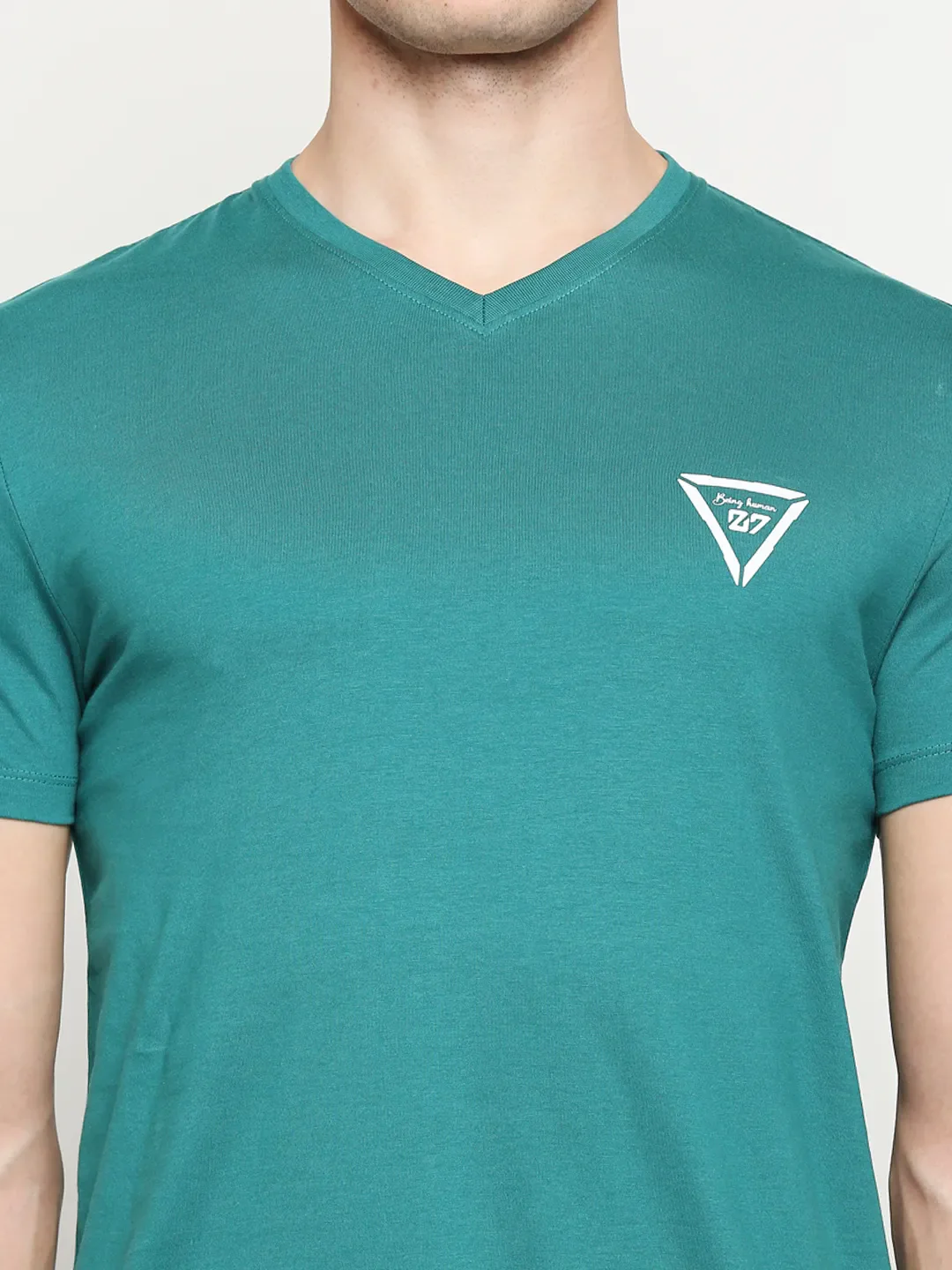 Green Regular Fit Men's Short Sleeves T-Shirt by Being Human Clothing - Image 5